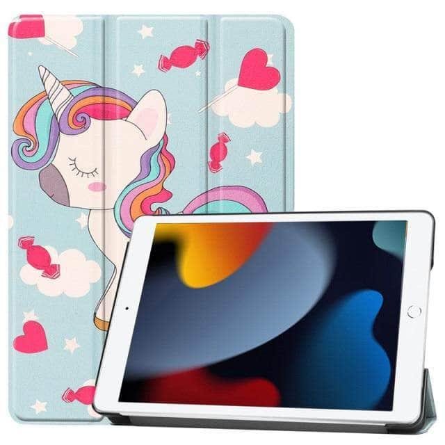 Premium Leather Tri-Fold Smart Cover for iPad 9 (10.2-inch 2021) - Slim Protective Case with Auto Sleep/Wake | Perfect for Work, Travel & Home Use