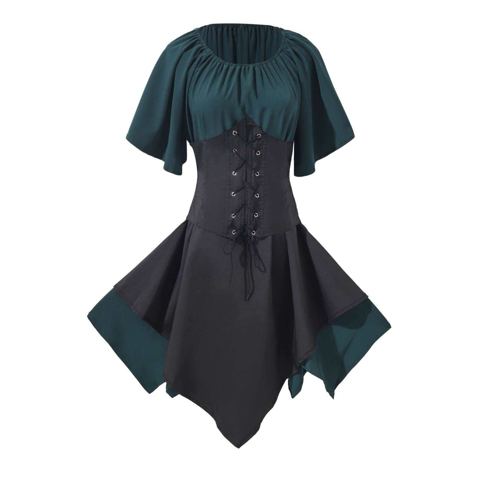 Qixiu Women's Sexy Black Bodycon Dress - Vintage Retro Fit & Flare Sun Skirt with Floral Print | Perfect for Parties, Halloween, Carnival & Casual Wear