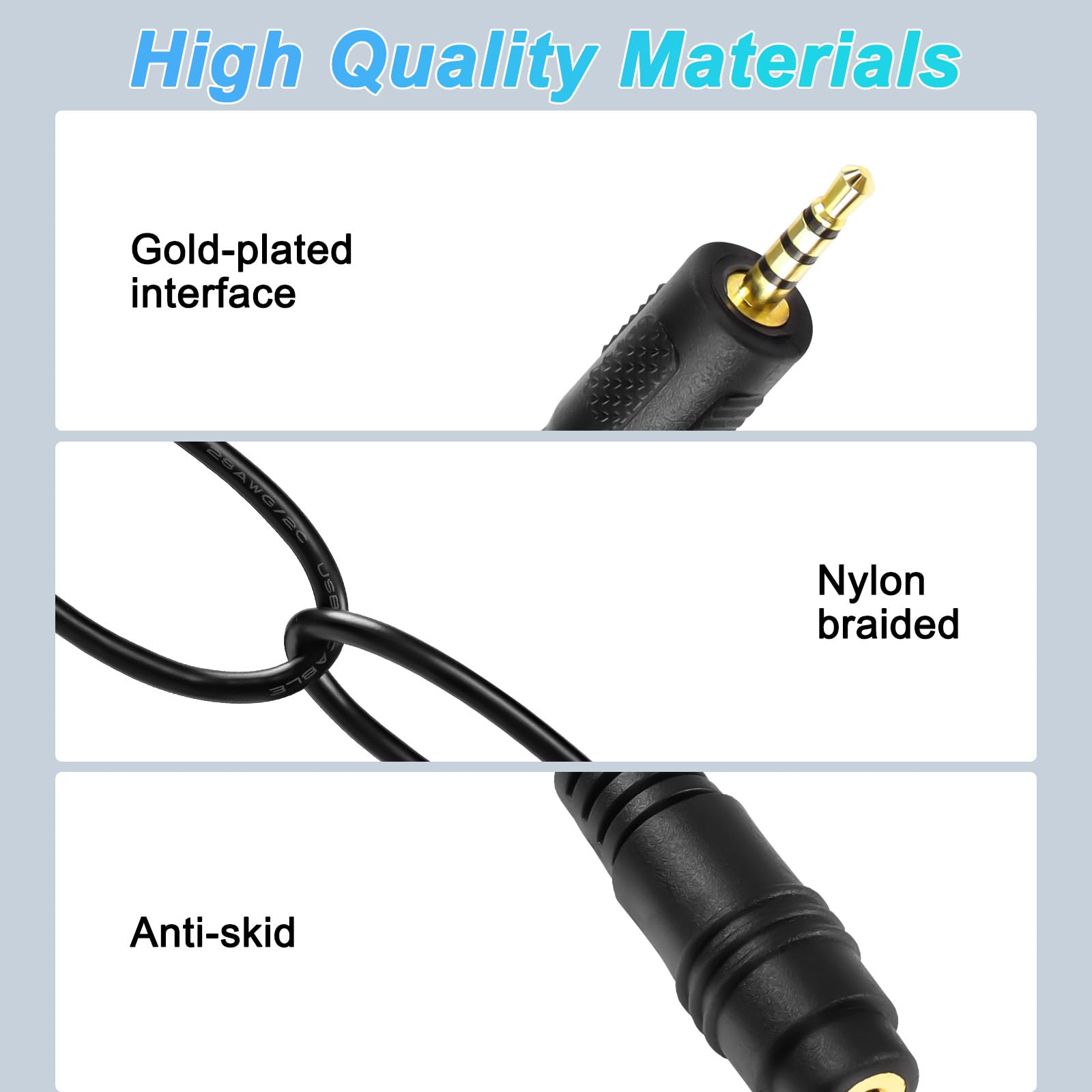 2.5mm Male to Female Stereo Audio Extension Cable - 2-Pack 1.8M TRRS Headphone Mic Adapter for Smartphones, Headsets, Gaming Headsets - Perfect for Home Office, Gaming Setup & Mobile Devices