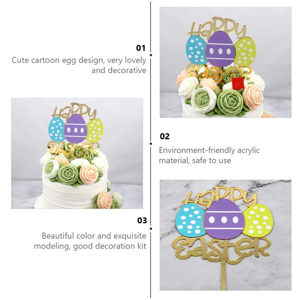 2pcs Easter Cake Toppers - Bunny & Egg Cake Decorations for Easter Desserts, Party Cakes, Cupcakes - Perfect for Easter Celebrations, Spring Parties & Holiday Baking