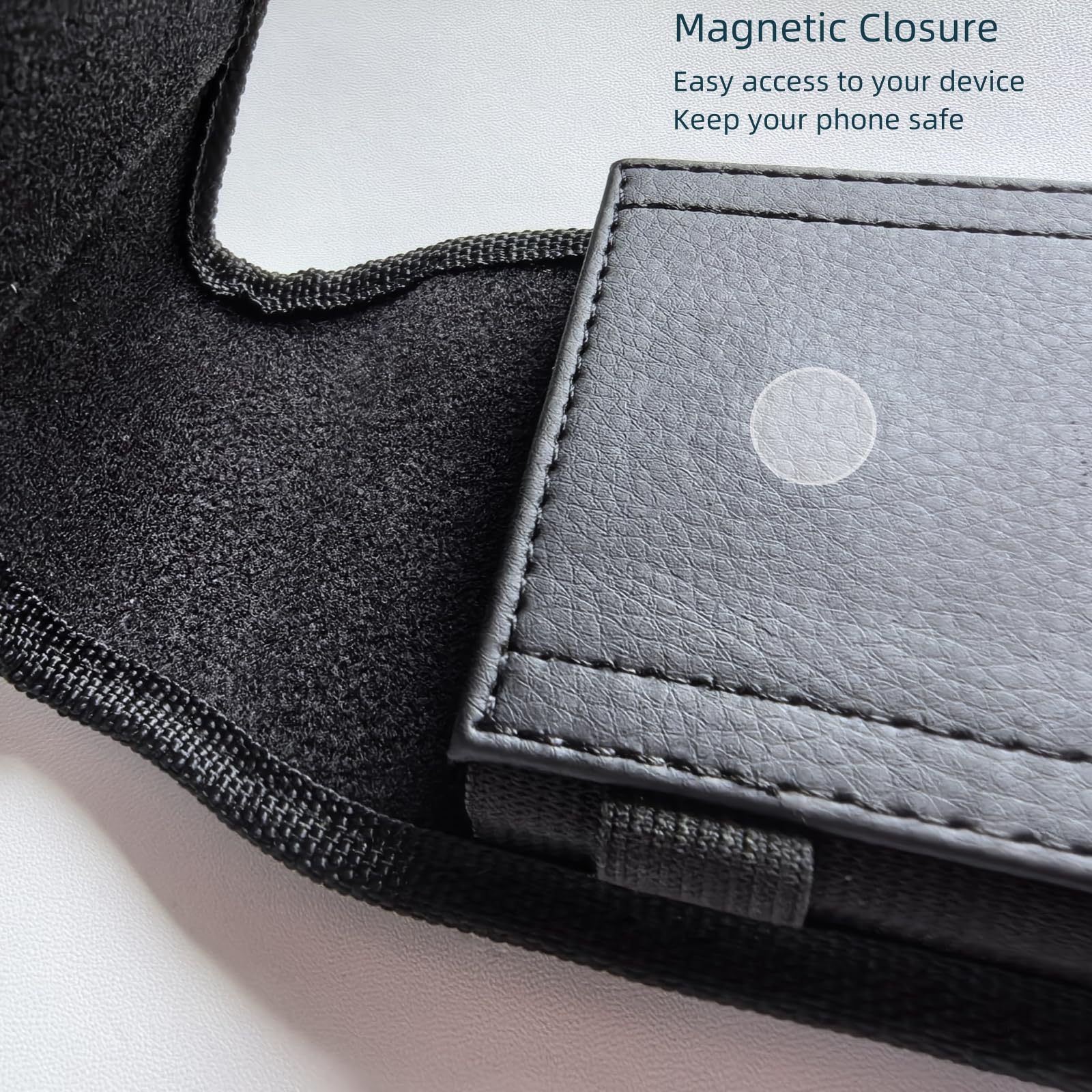 Universal Phone Holster Belt Case - Compatible with Samsung Galaxy A33/A53/A54, Google Pixel 6A/7/7A, Xiaomi Redmi Note 11S/11, Motorola Edge 30 Neo, iPhone 11-16 Pro - Black - Perfect for Running, Hiking & Outdoor Activities