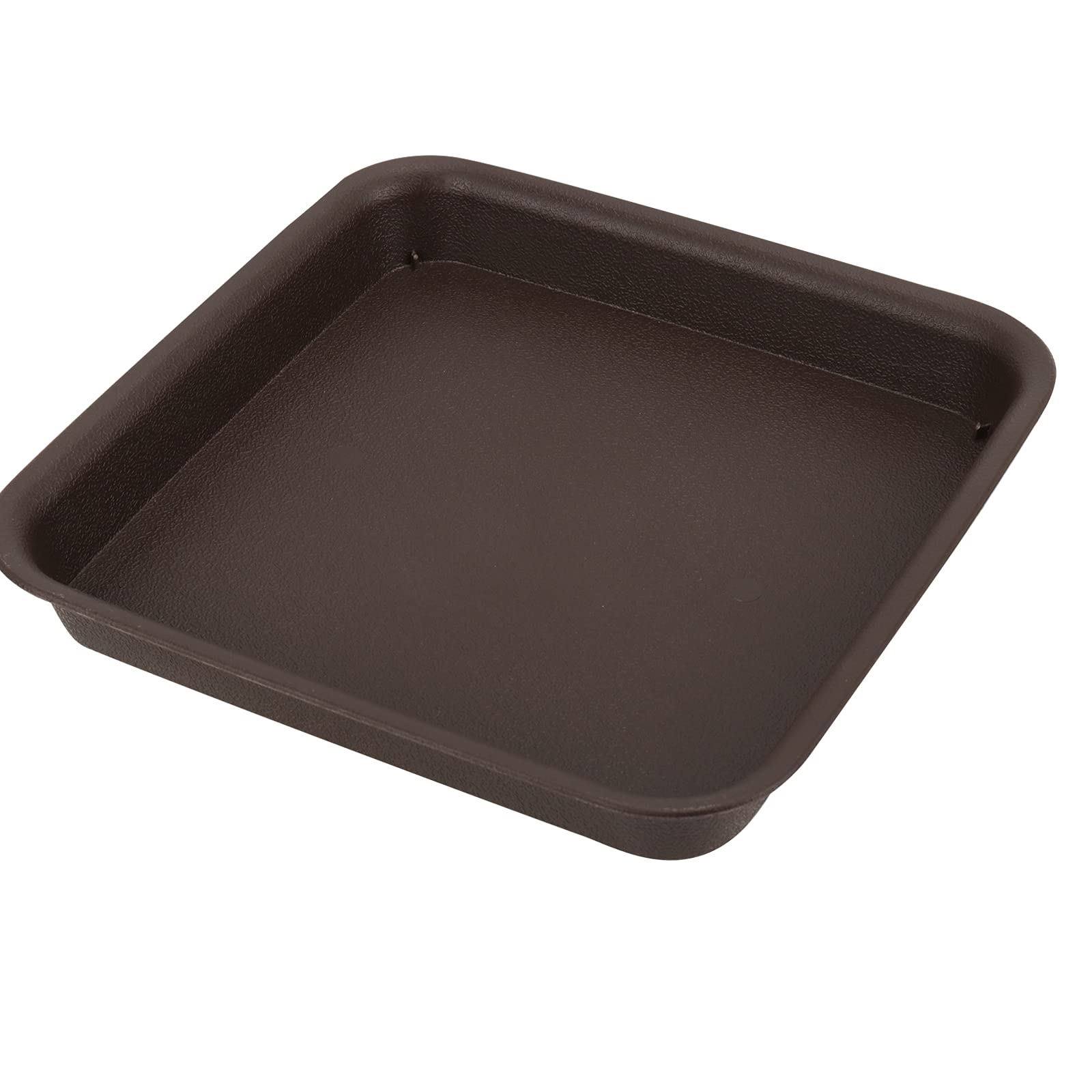 10 Pcs 8-10 Inch Square Plant Pot Saucers - Heavy Duty Plastic Plant Drip Trays for Indoor & Outdoor Plants (Dark Brown) - Perfect for Decks, Patios, Balconies & Greenhouses