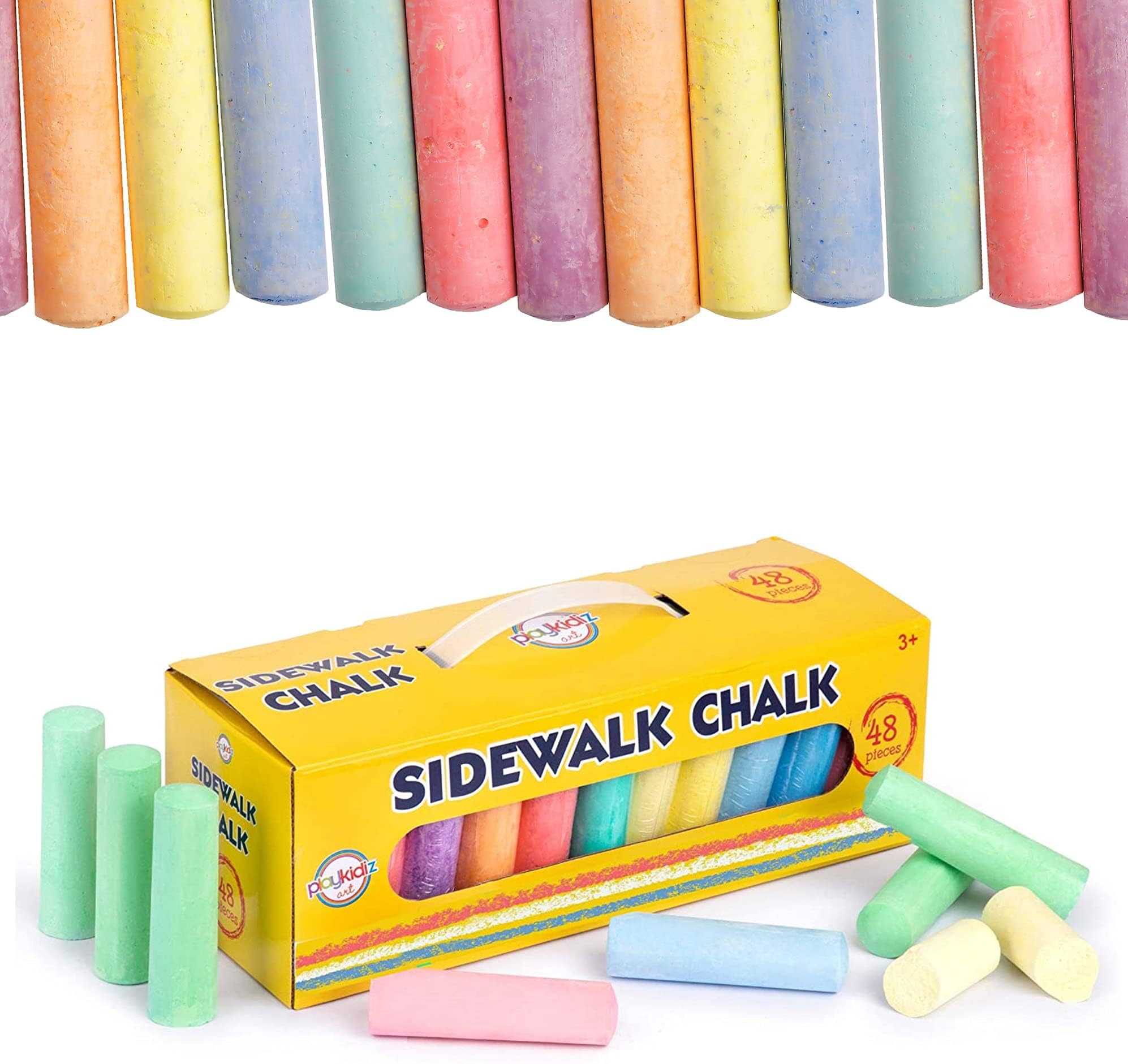 144-Piece Jumbo Washable Non-Toxic Sidewalk Chalk Set - Giant Outdoor Chalk for Kids, Blackboard, Playground & Driveway Art - Perfect for Birthday Parties, Classroom Activities & Summer Outdoor Fun
