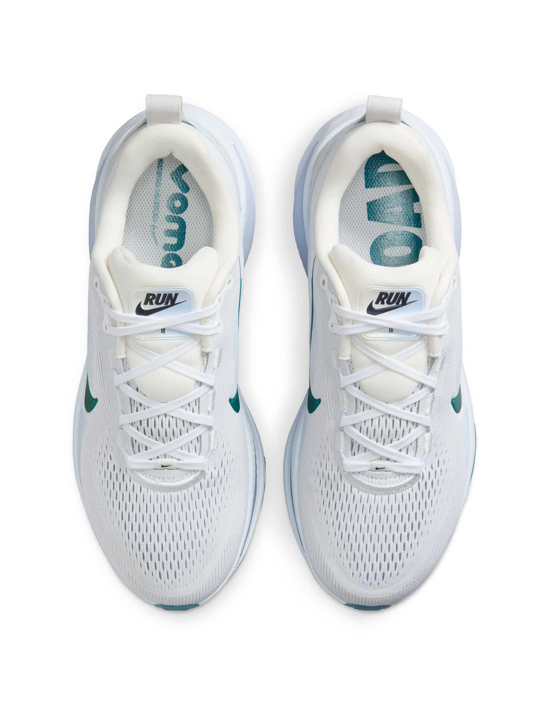 Nike Vomero 18 Running Shoes for Men & Women - Summit White/Blue Tint/Geode Teal - Lightweight Cushioned Sneakers for Road Running, Jogging & Gym Workouts
