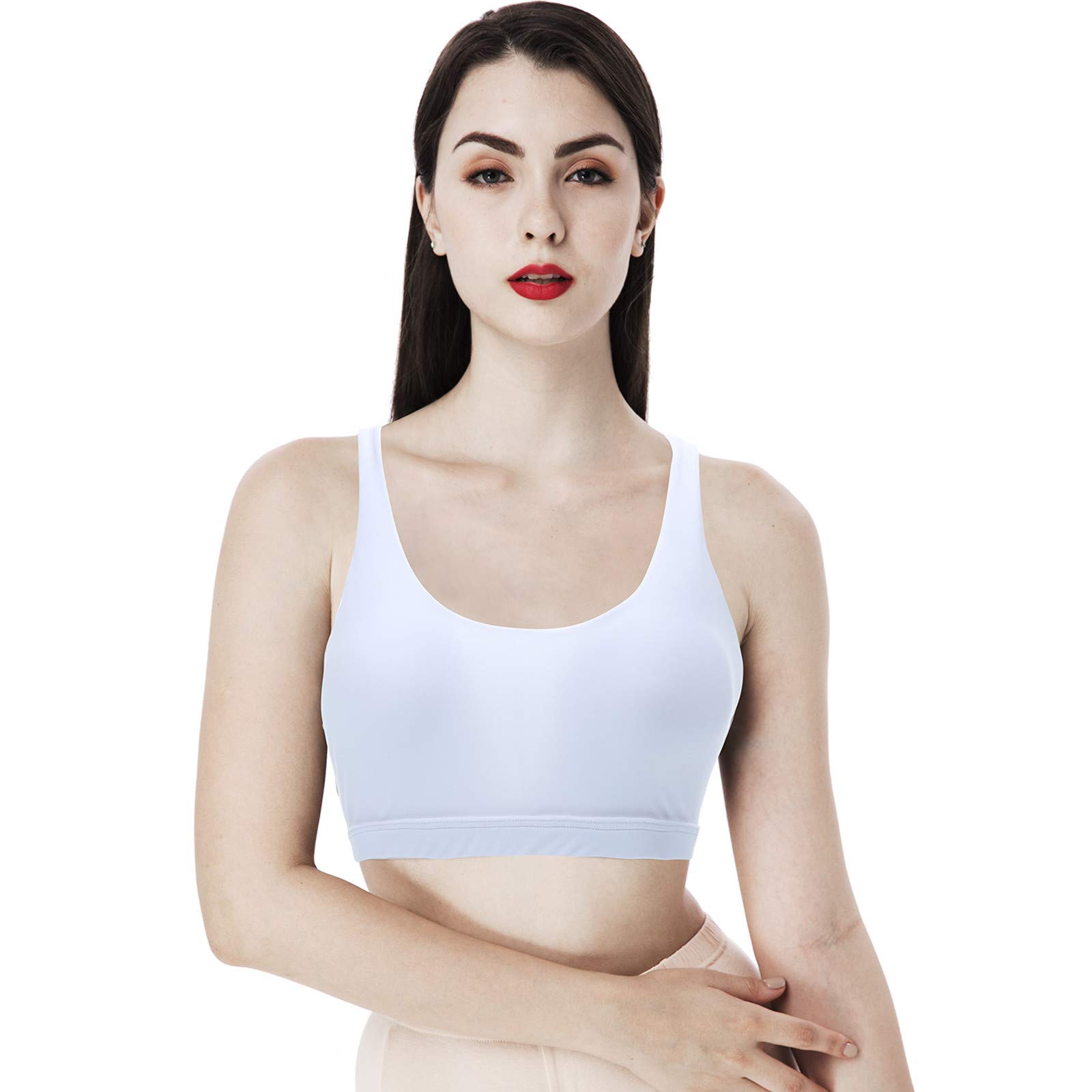 Patelai 2 Pack Women's Padded Sports Bra - Seamless Workout Tank Top with Strappy Cross Back Design for Yoga, Running & Gym - Comfortable & Supportive Activewear for High-Intensity Exercise