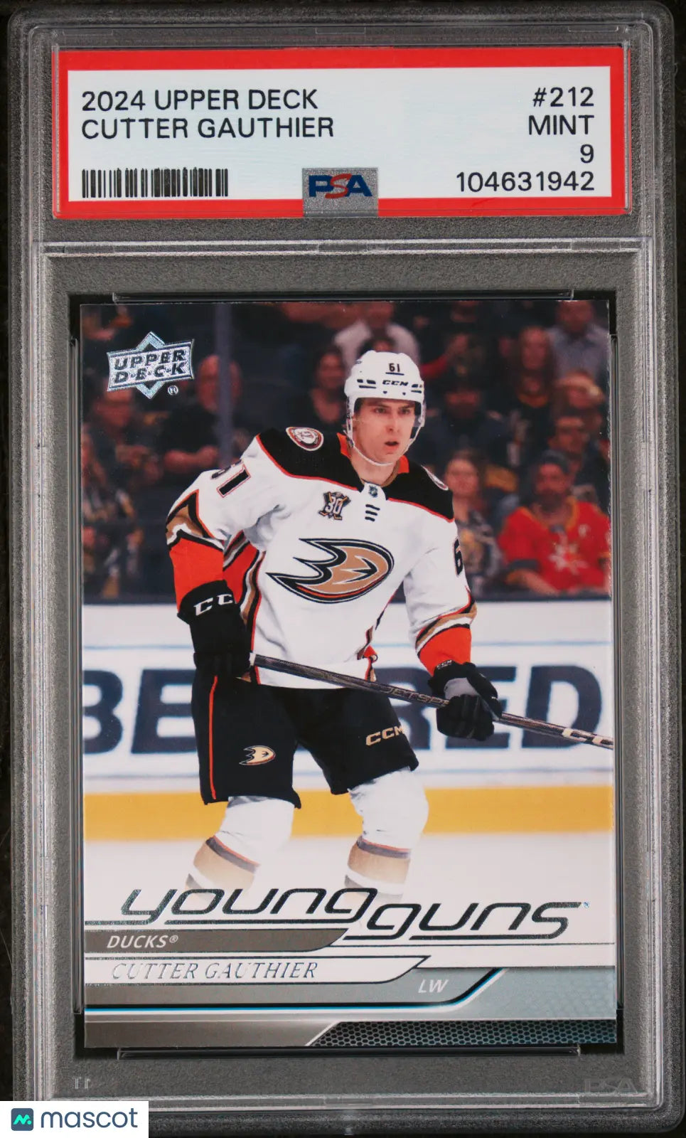 2024-25 Upper Deck Series 1 Hockey Cutter Gauthier Young Guns Rookie Card PSA 9 Mint - Collectible Trading Card for NHL Fans & Sports Memorabilia Enthusiasts