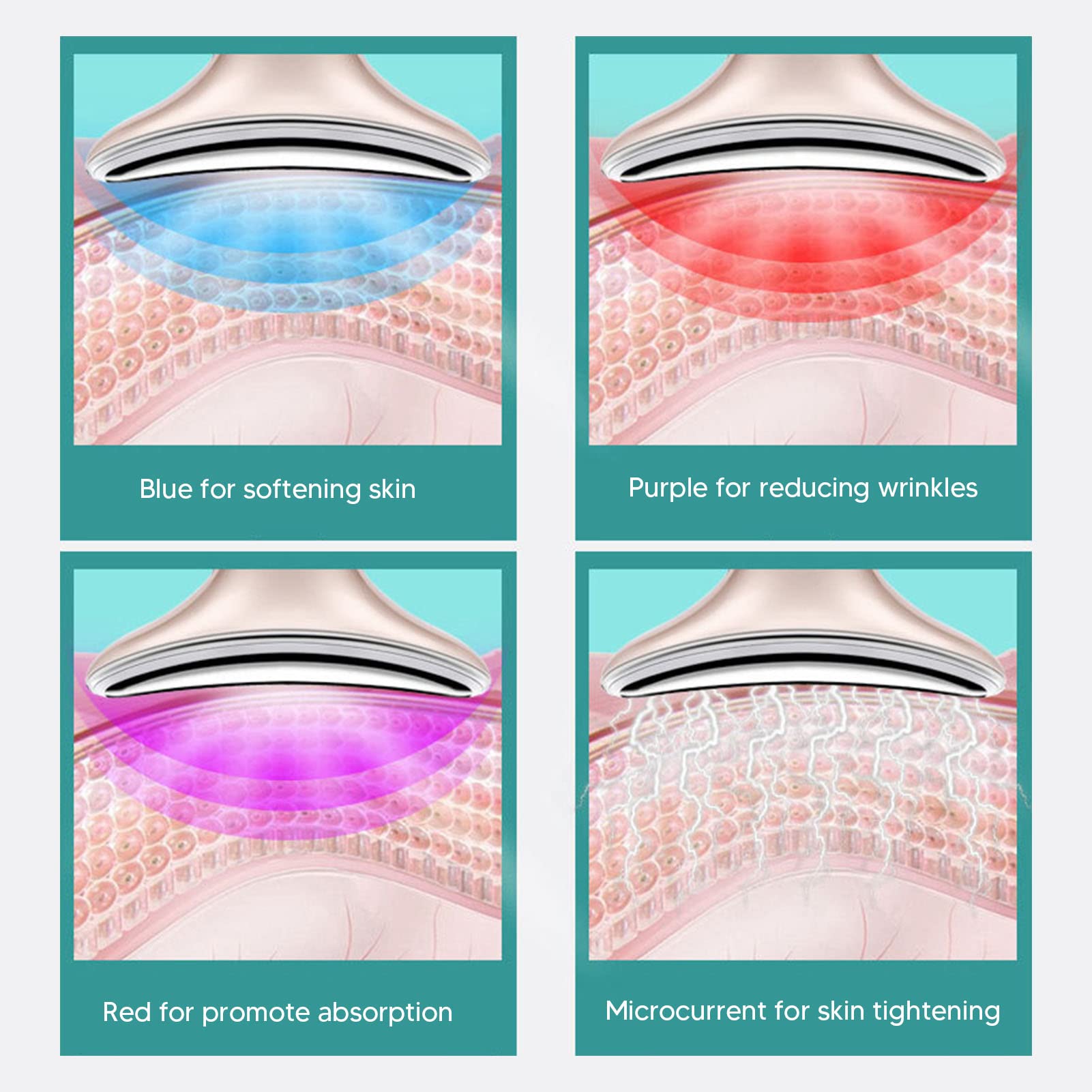 Microcurrent Neck Lifting Massager - Anti-Aging Skin Tightening Device with Vibration Technology to Reduce Fine Lines & Wrinkles | Perfect for Home Spa & Beauty Routine