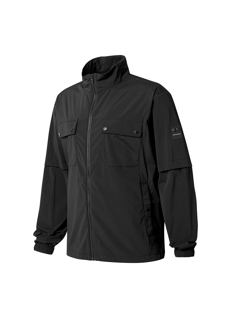 Big Pocket Detachable Jacket for Men & Women - Waterproof Windbreaker with Removable Hood - Perfect for Hiking, Camping & Outdoor Adventures