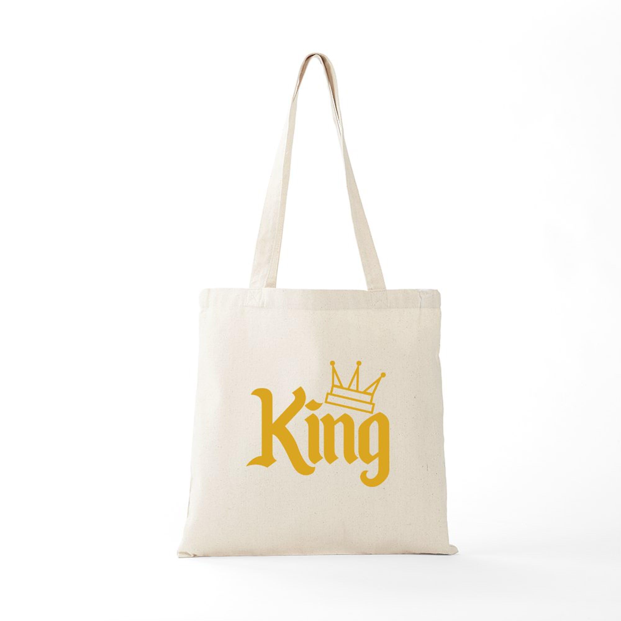 King Gold Tote Bag - Natural Canvas Reusable Shopping Bag for Groceries, Beach & Everyday Use | Eco-Friendly & Durable