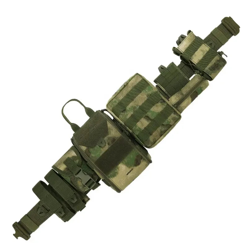 8-in-1 Tactical Waist Pack - Molle-Compatible Military Belt Bag with Utility Pouches for Outdoor Hiking, Hunting & Airsoft Adventures