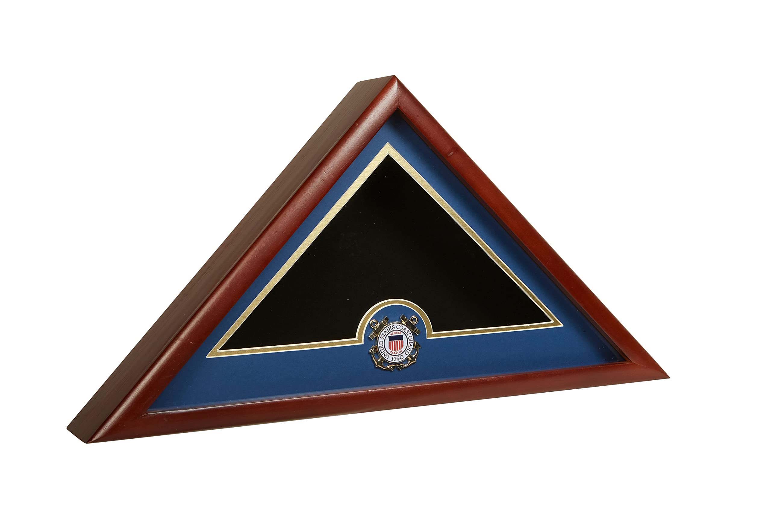 Premium US Flag Display Case with Coast Guard Medallion - Handcrafted in USA | Military Shadow Box for Home & Office Decor, Patriotic Gift for Veterans