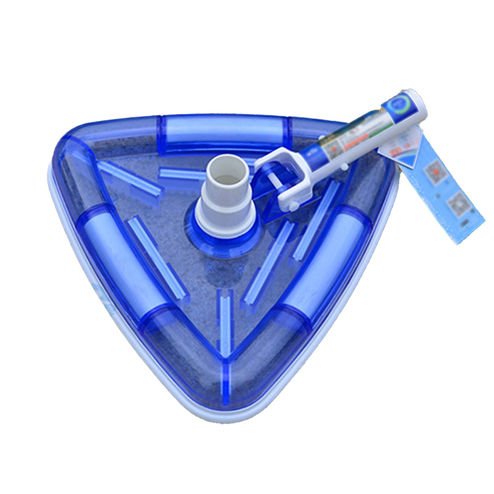 SunshineFace Triangle Pool Vacuum Head with Brush - Heavy Duty Swimming Pool Cleaner Replacement Part for Inground & Above Ground Pools - Perfect for Removing Leaves, Dirt & Debris from Pool Floor & Walls
