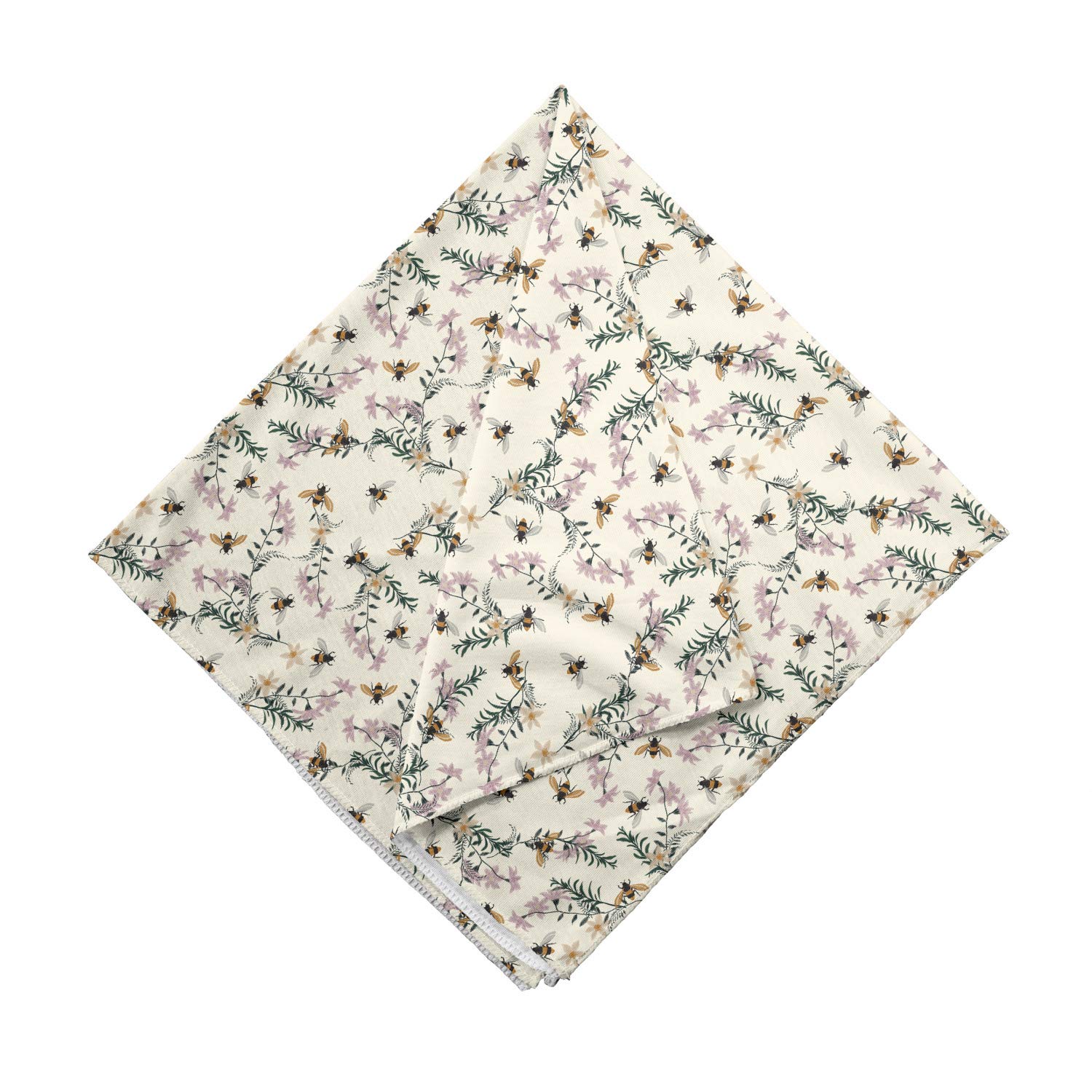 Ambesonne Floral Bandana - Honey Bee Print Unisex Head Scarf & Neck Tie for Men & Women | Perfect for Outdoor Activities, Music Festivals & Fashion Accessories