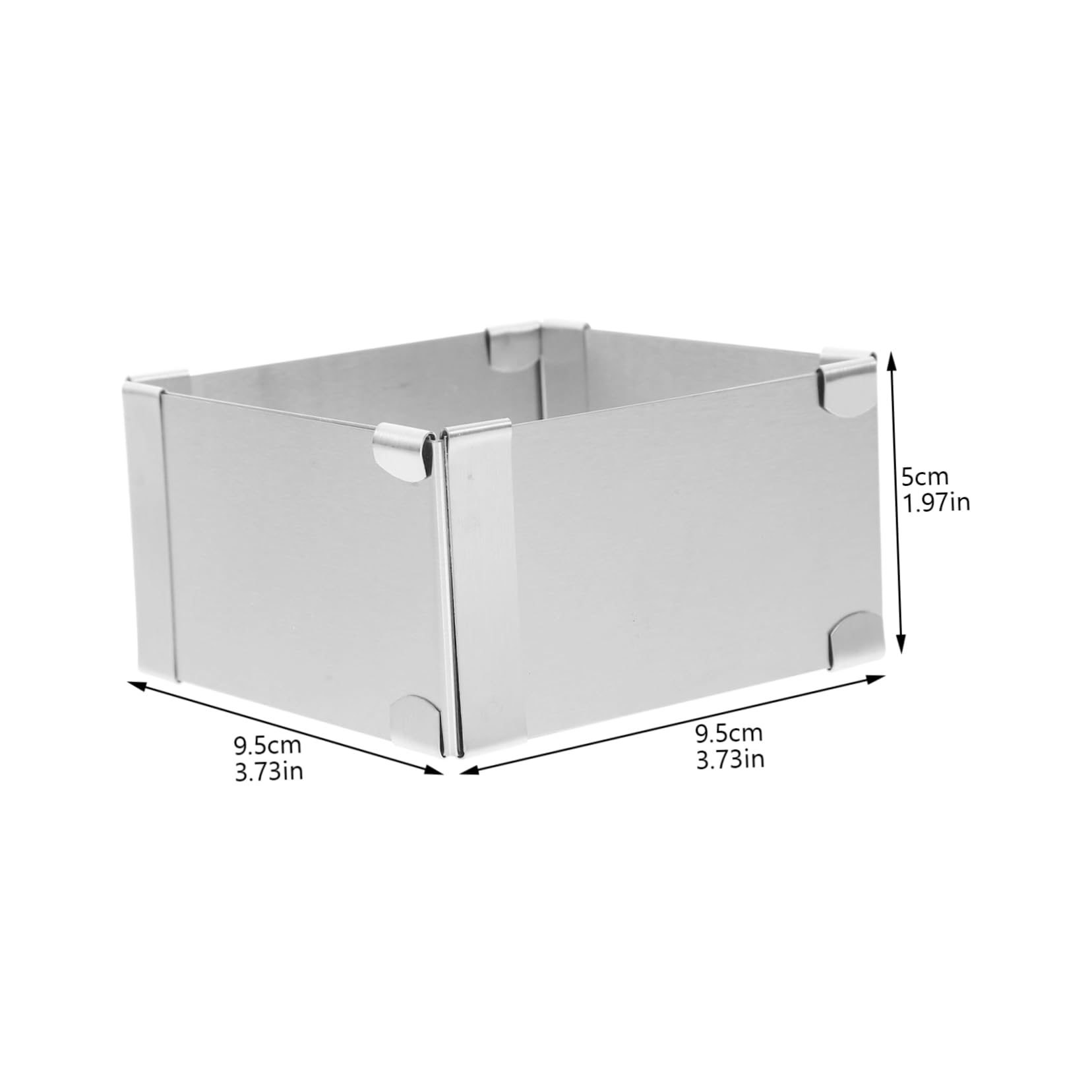 Square Cake Rings Stainless Steel Pastry Molds - Adjustable Square Mousse Molds, Funnel Cake Kit, Cookie Template & Cake Leveler for Baking, Pastry Making, Wedding Cakes, Dessert Decorations