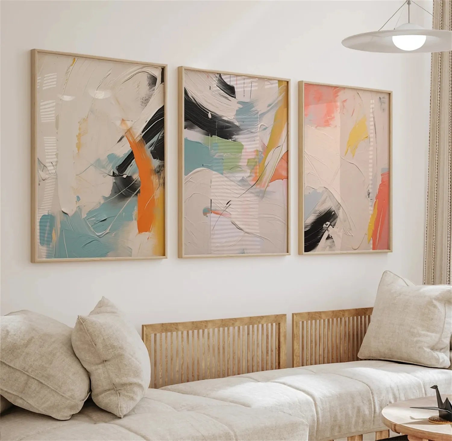 Abstract Painting Set of 3 - Modern Wall Art Canvas Prints #AB208 | Perfect for Living Room, Bedroom & Office Decor