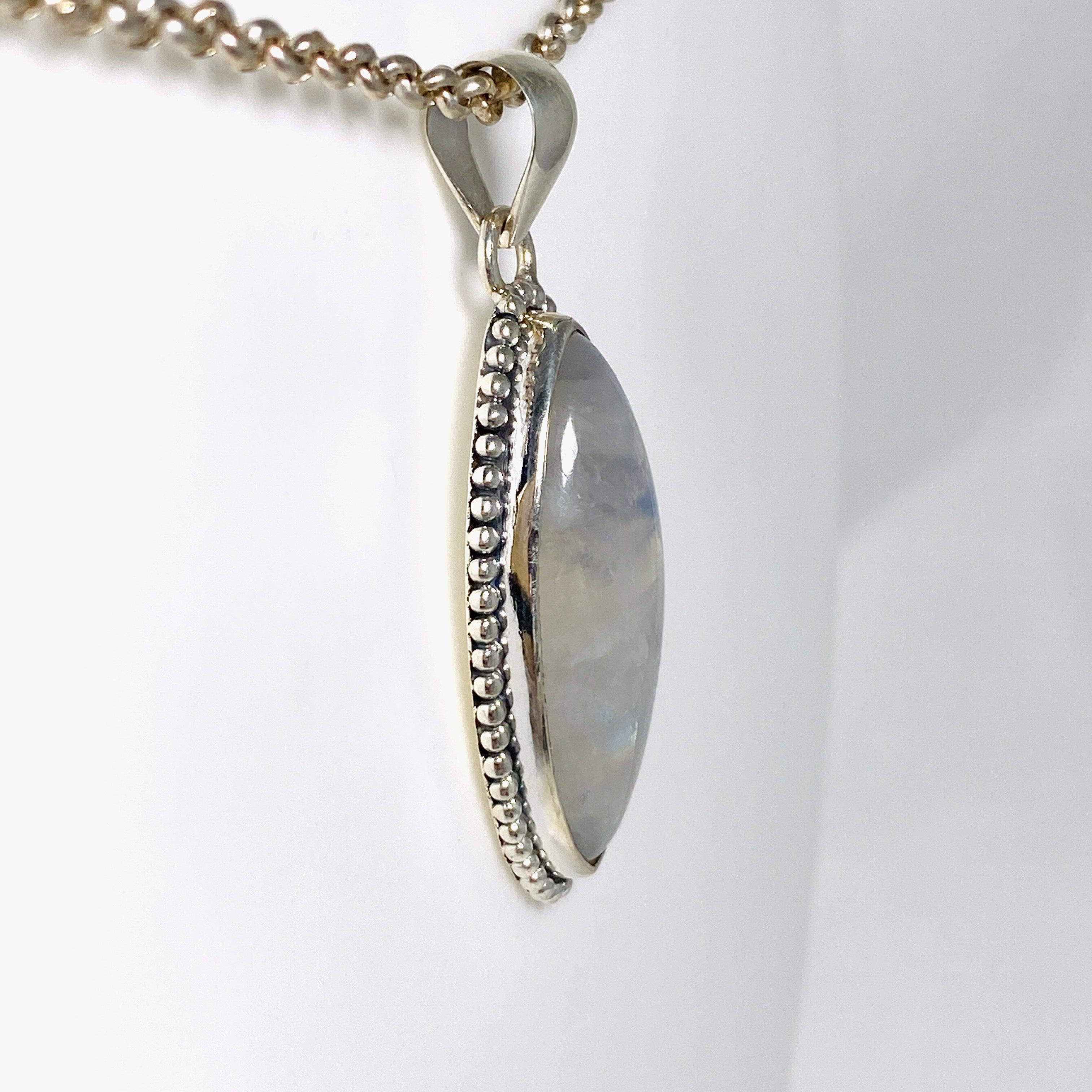 Moonstone Marquise Pendant Necklace KPGJ4033 - Elegant Gemstone Jewelry for Women, Perfect for Weddings, Parties & Special Occasions