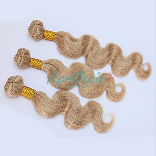 8A Pre Plucked 13x4 Lace Frontal with 3 Bundles - #27 Honey Blonde Brazilian Virgin Human Hair Body Wave Closure (12+14+16+18 Inch) | Natural Looking Hairline for Daily Wear & Special Occasions