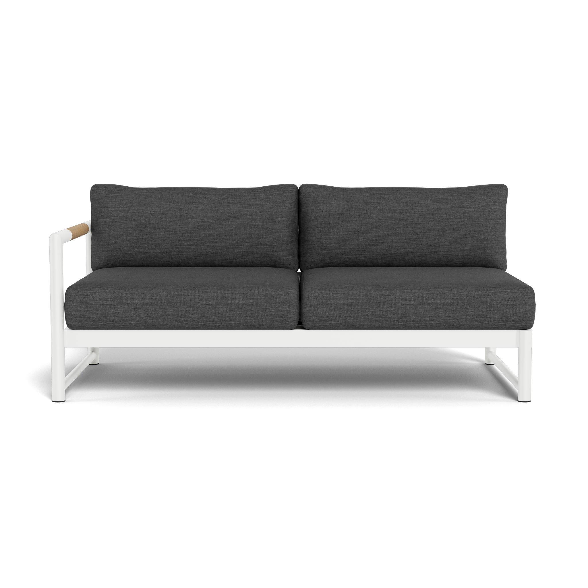 Breeze XL Aluminum 2-Seat Patio Sofa with Left Armrest - Perfect for Outdoor Lounging, Poolside Relaxation, and Garden Decor