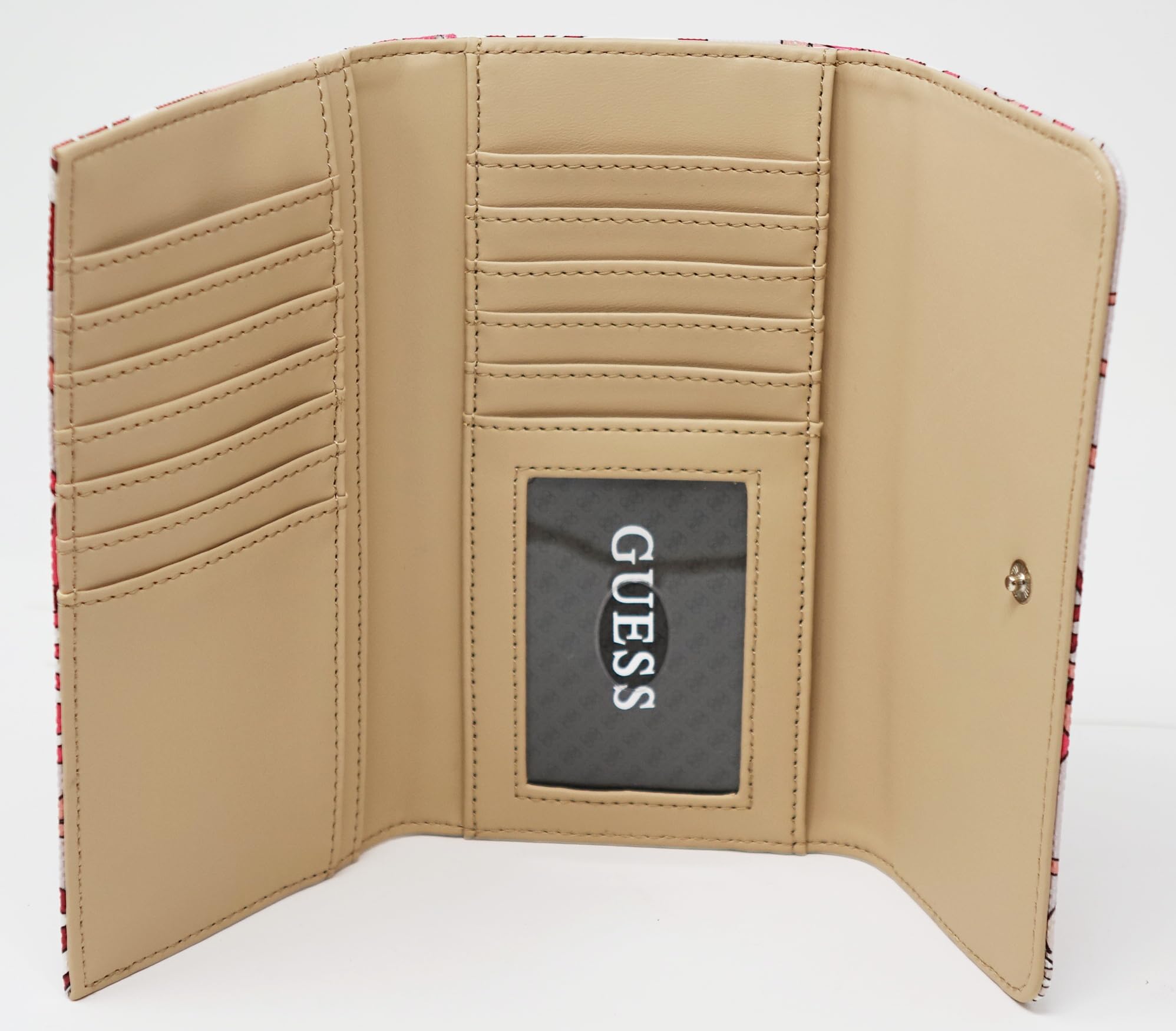GUESS Boxed Ophelia Slim Clutch Wallet for Women - Rose Multi Color Fashion Wallet, Perfect for Parties, Dating & Evening Events