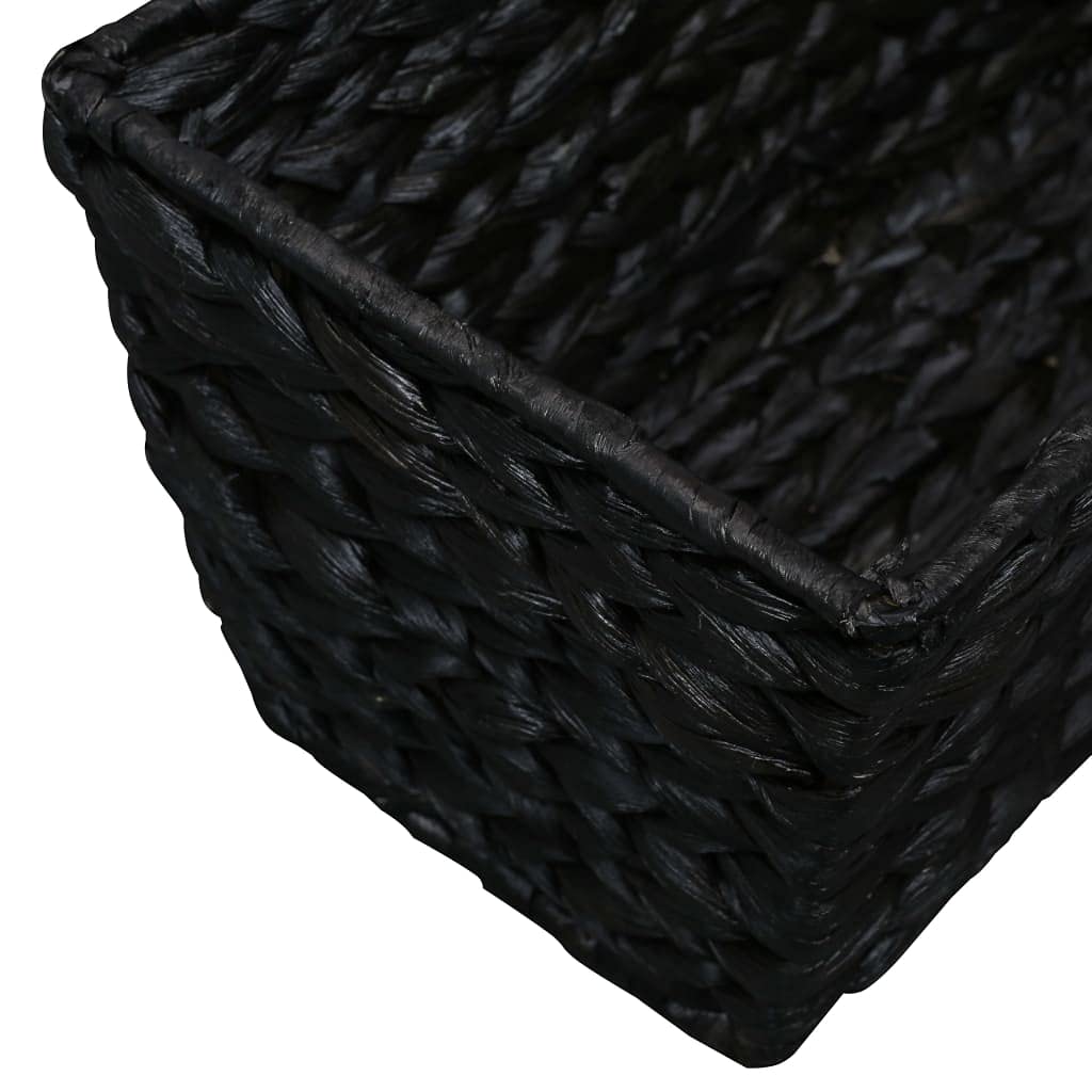 2-Pack Black Water Hyacinth Hanging Planters with Plastic Liner - Outdoor Hanging Baskets for Flowers, Herbs & Plants - Perfect for Porch, Patio & Garden Decoration