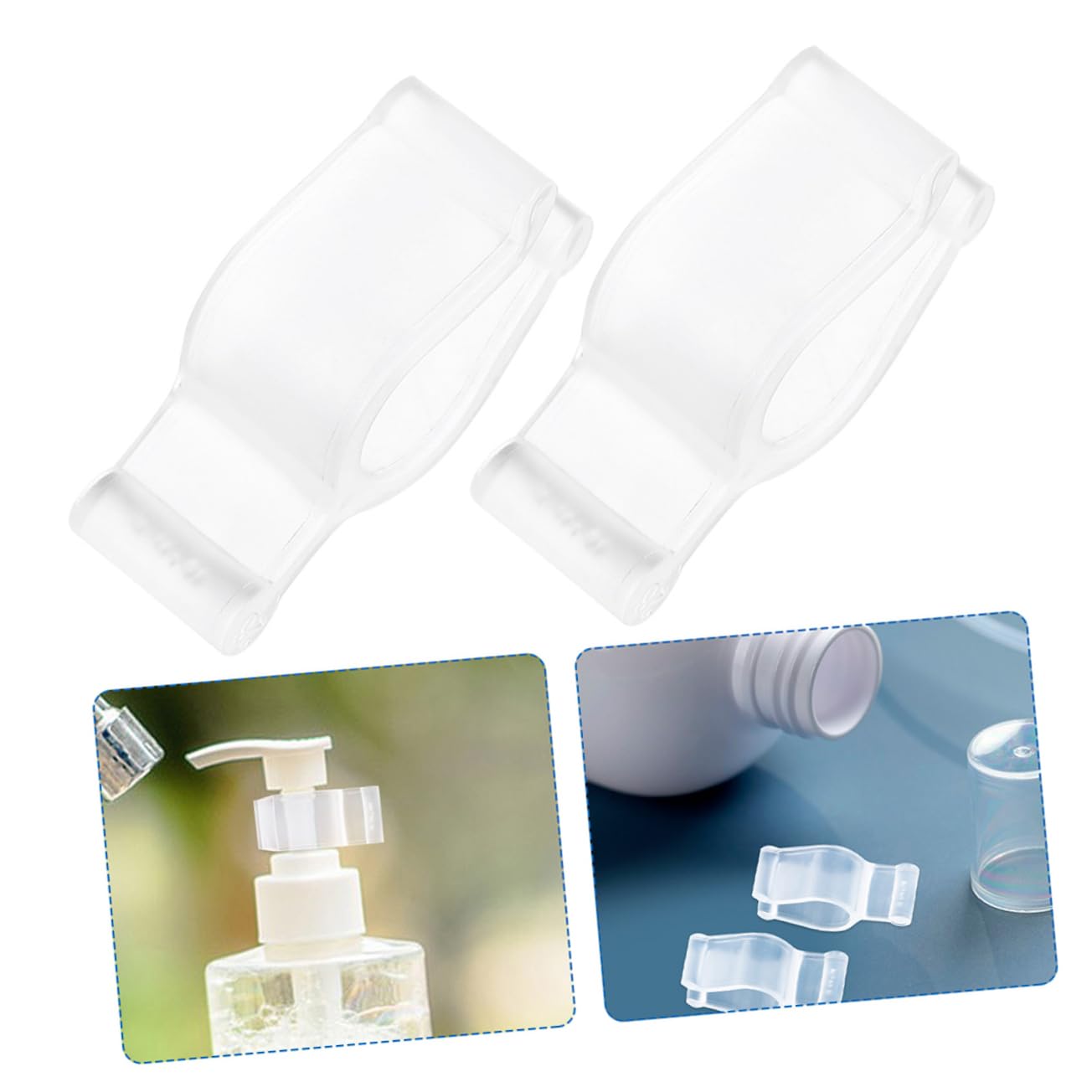 50pcs Leakproof Lotion Dispenser Locks - Plastic PP Bottle Pump Clips for Cosmetic & Shampoo Bottles - Secure Cleansing Oil & Liquid Dispensers - Ideal for Travel, Salon & Home Organization