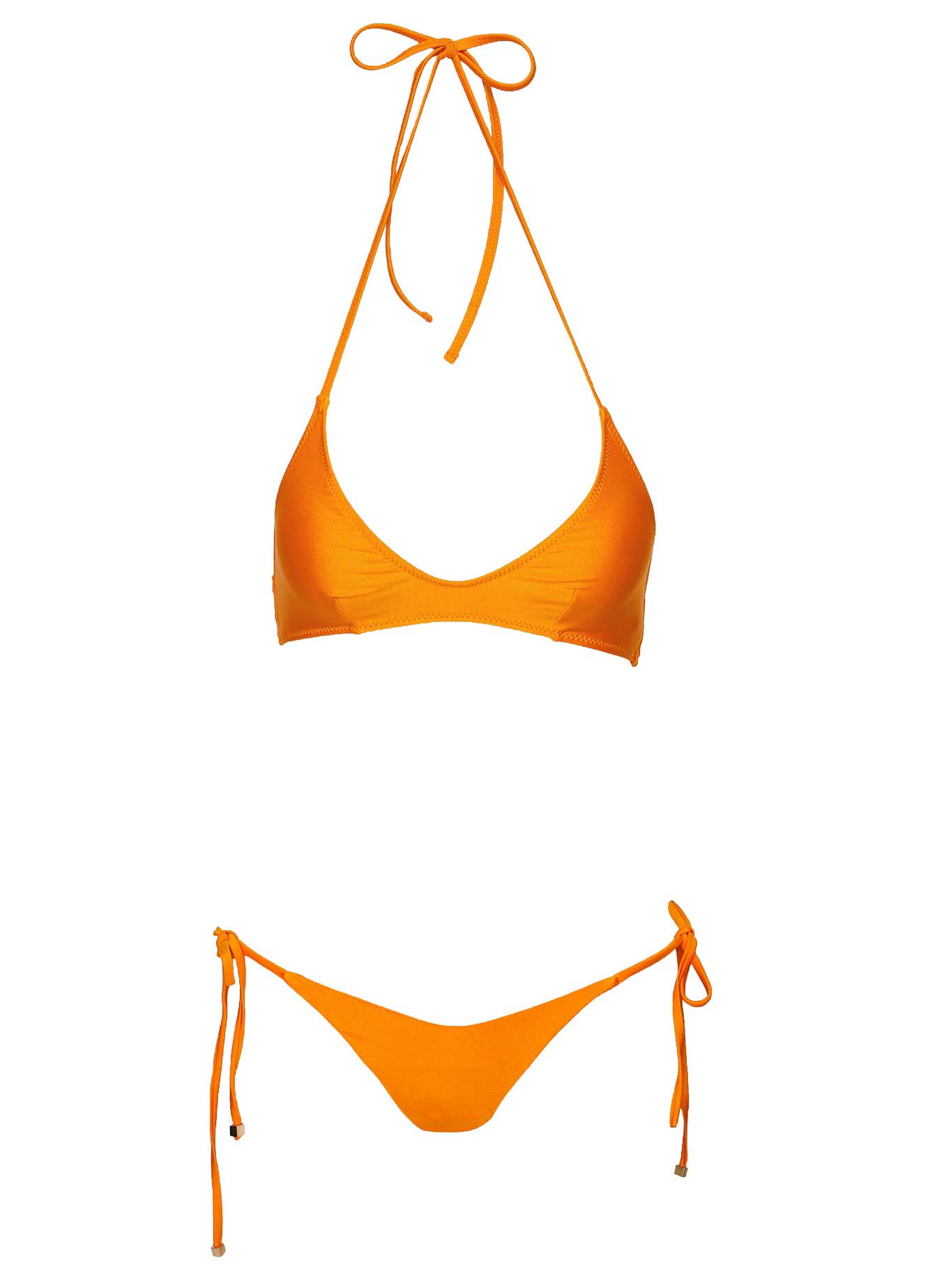 Athia Women's High Waist Tie Side Shine Bikini Bottom - Orange for Beach, Pool & Summer Vacations