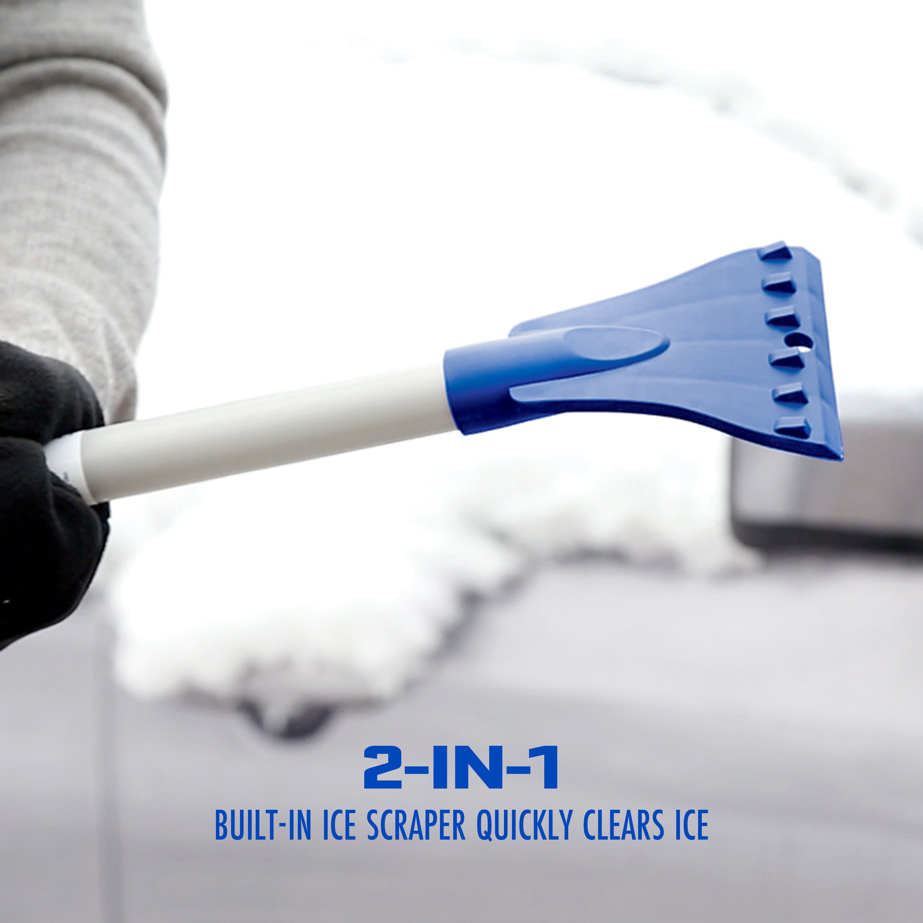 Snow Joe SJBLZD 2-in-1 Telescoping Snow Broom & Ice Scraper with 18