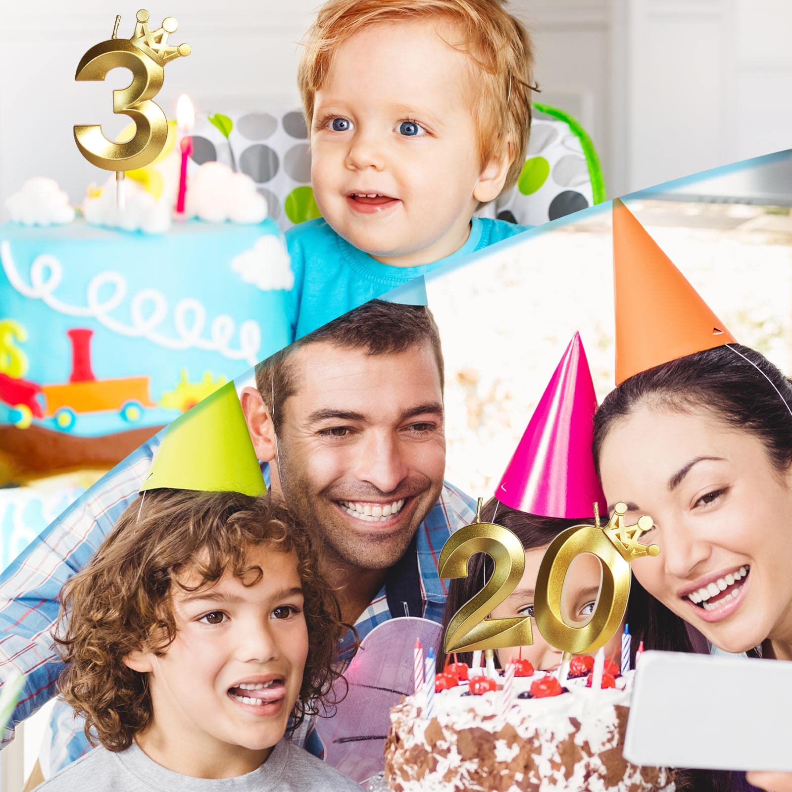 18th Birthday Cake Candles - Gold Number 18 with Crown Topper, 3D Design for Boys, Girls, Women & Men | Perfect for Birthday Parties, Weddings & Anniversary Celebrations | Cake Decorations & Party Supplies