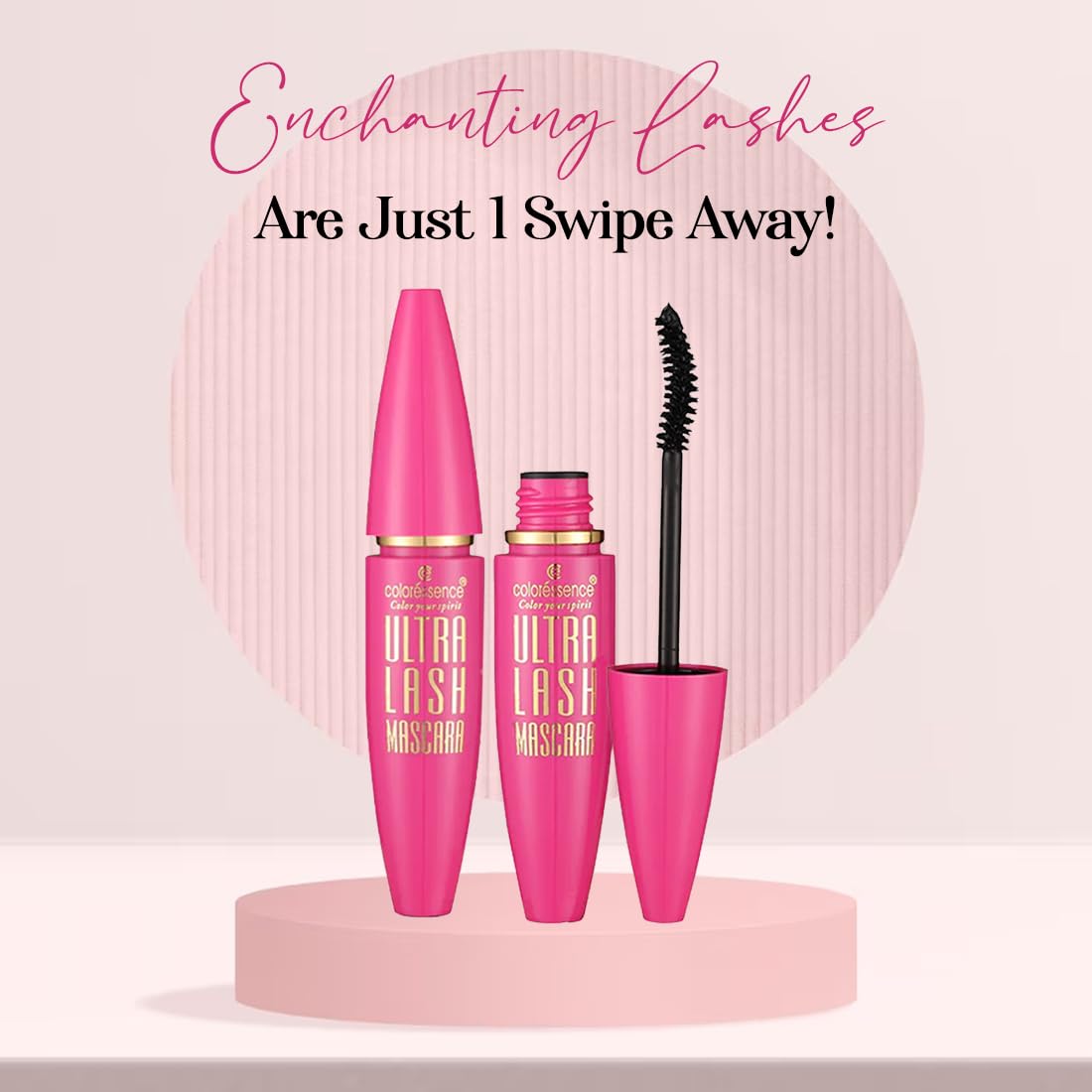 **COLORESSENCE Ultra Lash Pro Mascara - Volumizing & Lengthening for Dramatic Lashes | Smudge-Proof, Waterproof Formula | Intense Black Finish | Buy 1 Get 1 Free | Perfect for Daytime, Nighttime & Special Occasions**