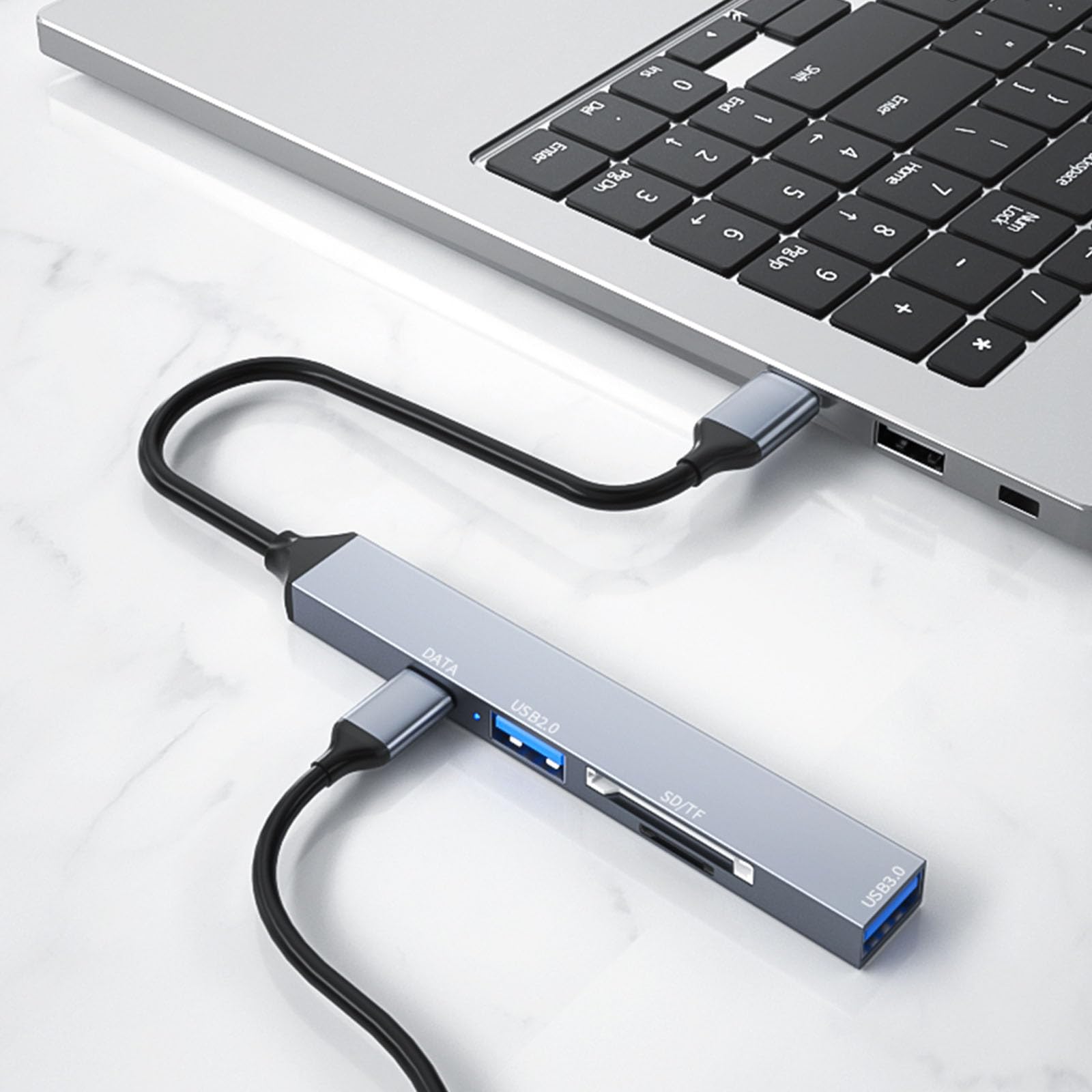 LIGSLN 5-in-1 USB C Hub Adapter with USB 3.0 Ports, SD/TF Card Reader - USB C to USB 3.0/2.0 Docking Station for MacBook Pro/Air, iPad Pro, Chromebook & More - Perfect for Home Office, Travel & Multi-Device Connectivity