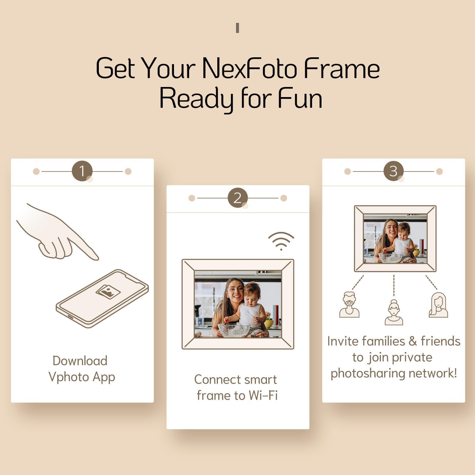 NexFoto 16.2 Inch 32GB WiFi Digital Photo Frame - Large HD IPS Touch Screen Display with Remote Control, Auto-Rotate, App & Email Sharing - Perfect Gift for Mom, Dad, Family - Ideal for Home Decor, Office Display, and Special Occasions