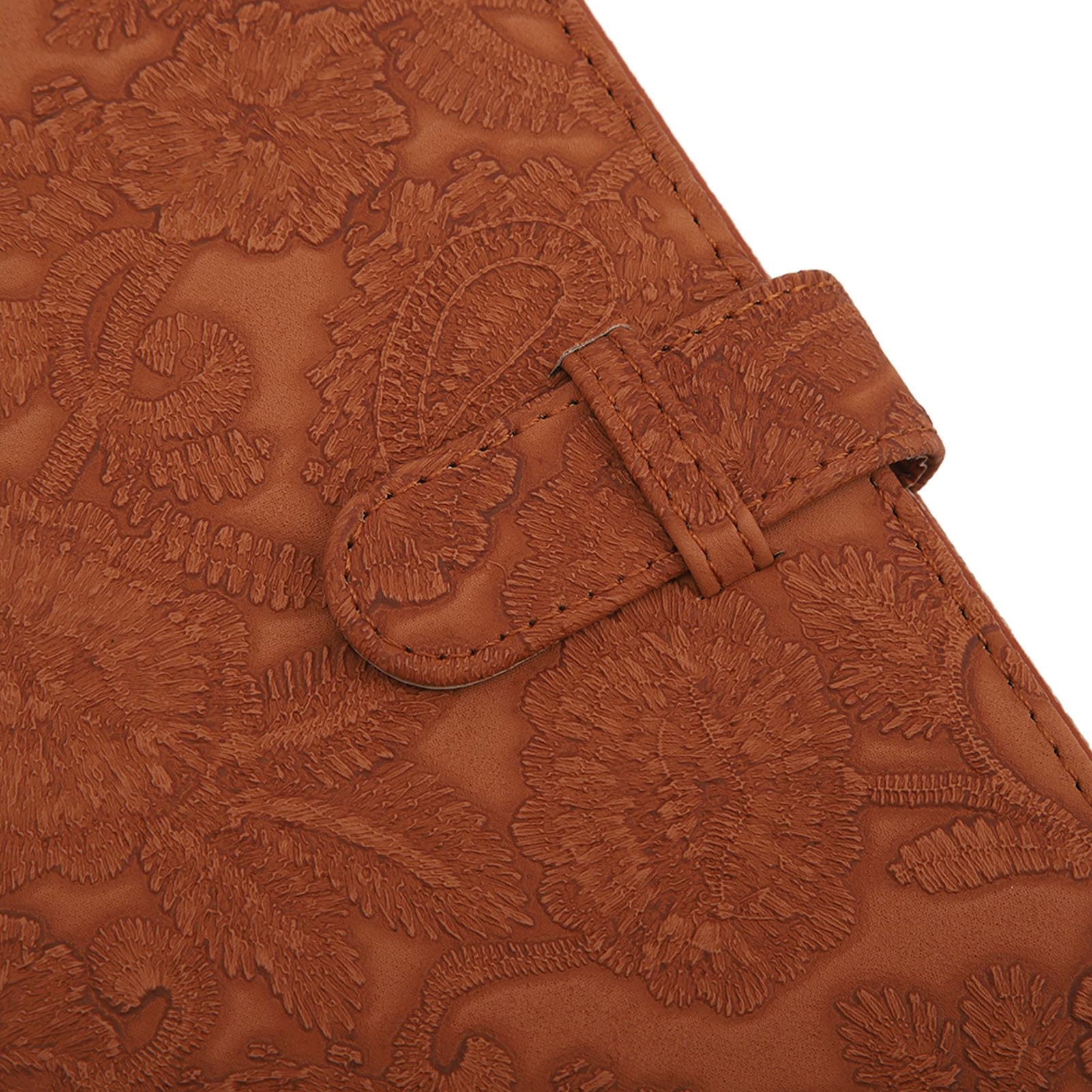 96-Pocket Mini Photo Album PU Leather - Large Capacity Picture Storage for Instax Mini 12/11, Credit Cards & Movie Tickets - High Transparency Pocket Pages (Brown Relief) - Perfect for Travel Memories, Wedding Photos & Collectibles Organization