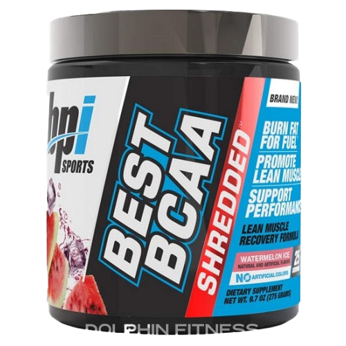 BPI Sports Best BCAA Shredded 275g - Watermelon Flavor for Muscle Recovery & Fat Loss - Pre & Post Workout Supplement for Athletes & Fitness Enthusiasts