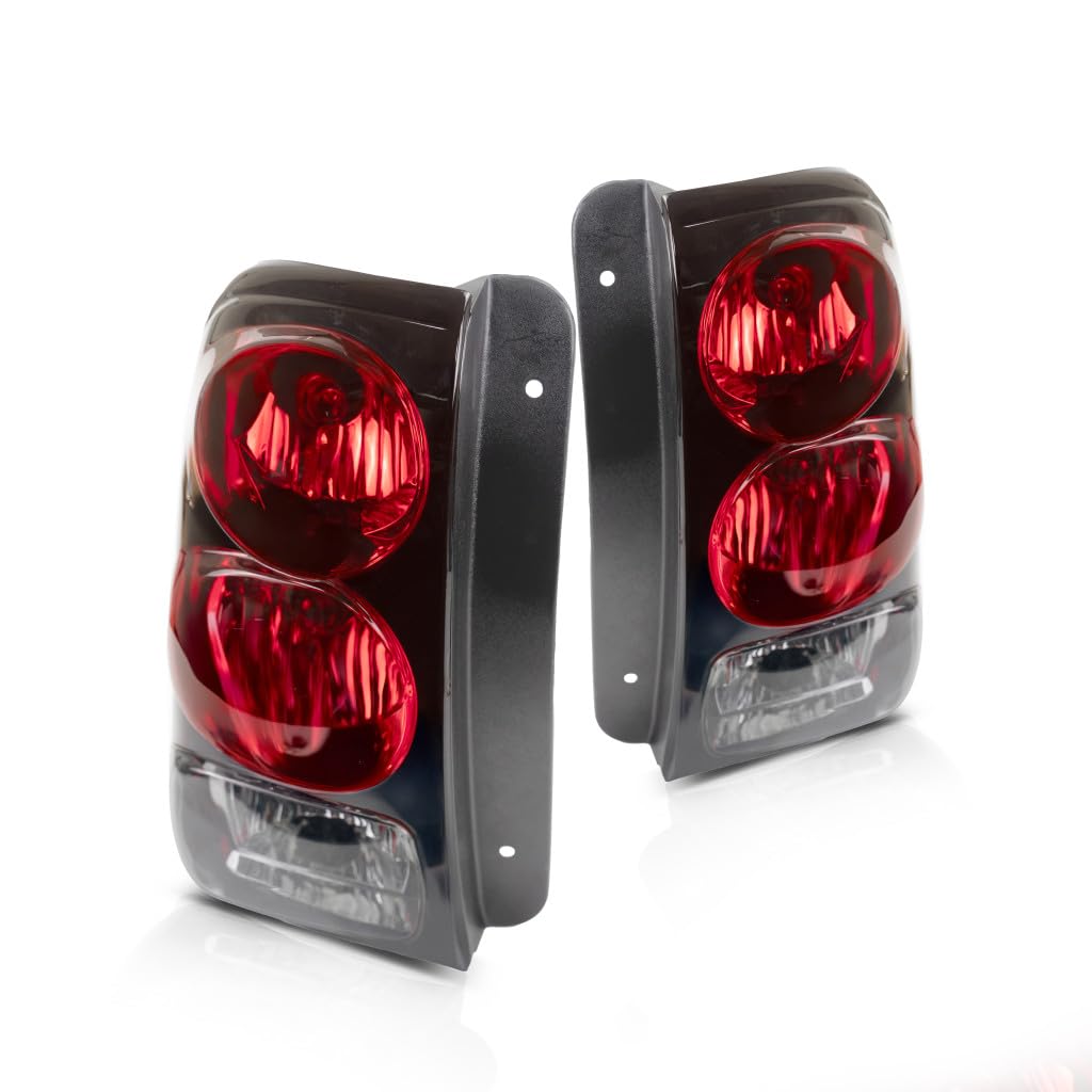 2002-2009 Chevy Trailblazer Rear Tail Lights Pair - Driver & Passenger Side (GM2800150, GM2801150) Replacement for 15131578, 15097513, 15131579, 15097514 - Perfect for Night Driving & Enhanced Safety