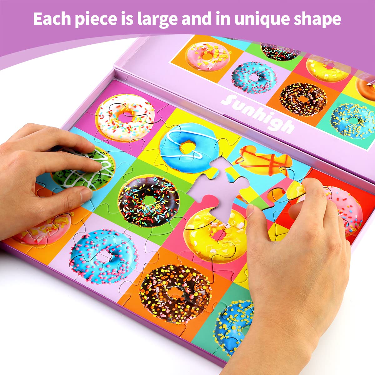 30 Piece Donut Jigsaw Puzzle for Seniors with Dementia - Alzheimer's Therapy Activity & Cognitive Stimulation Games (Perfect for Memory Care, Nursing Homes & Family Bonding)