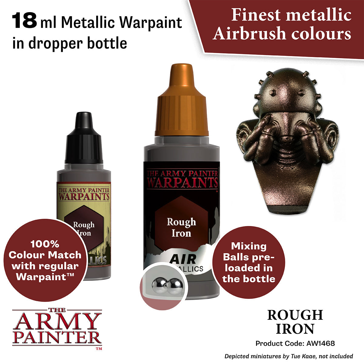 Warpaints Air Metallics: Rough Iron Metallic Paint for Miniatures & Models - Perfect for Warhammer, D&D, and Scale Model Painting