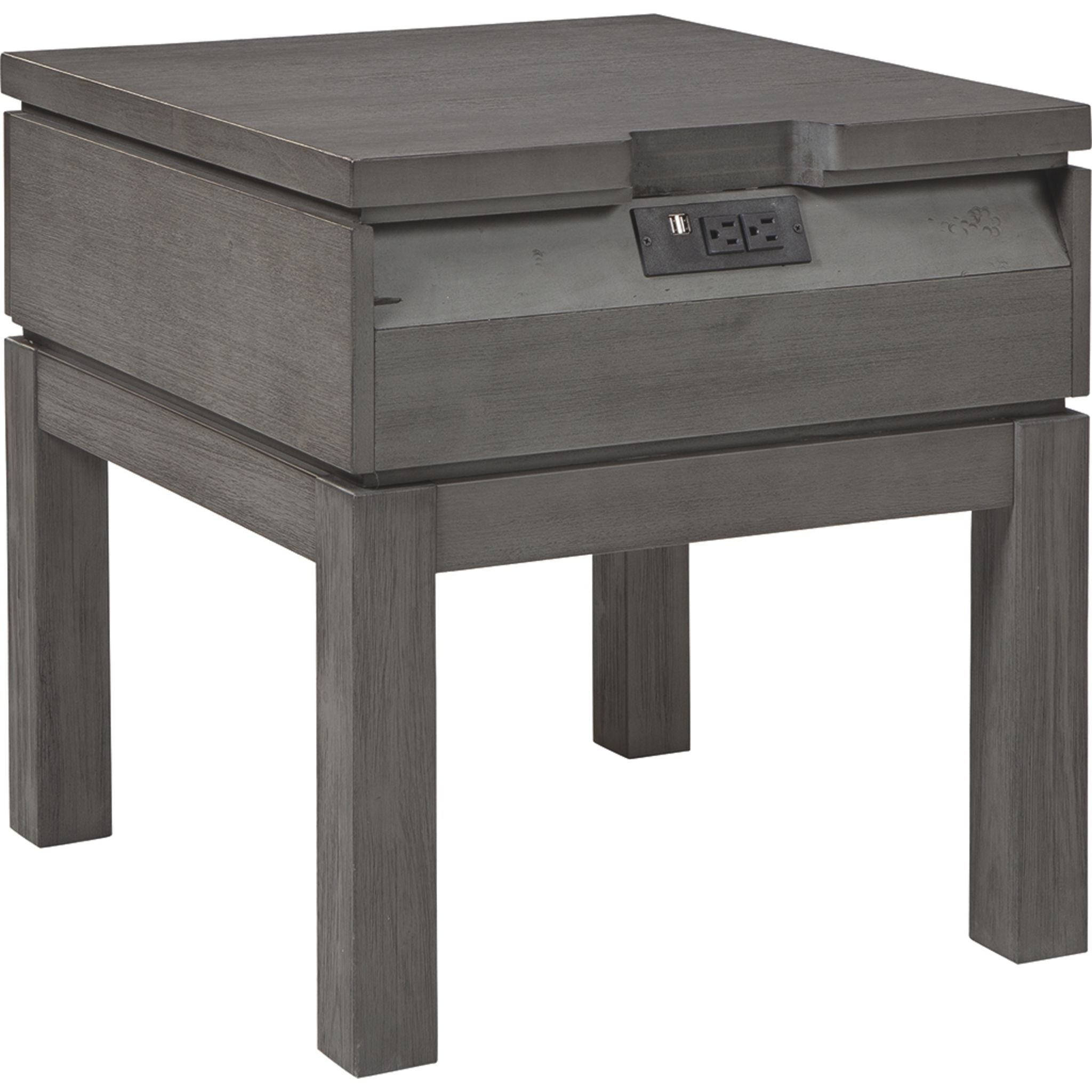Caitbrook Modern Rectangle End Table - Small Side Table for Living Room, Bedroom, Office - Sturdy Wooden Nightstand with Storage Shelf - Perfect for Coffee, Books, and Decor