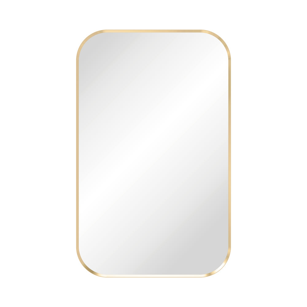 Fienza FMSS6090UB Tono Urban Brass Soft Square Framed Mirror - 24x36 Inches (600x900mm) - Elegant Bathroom Vanity Mirror, Bedroom Decor, Entryway Accent Mirror for Modern Home