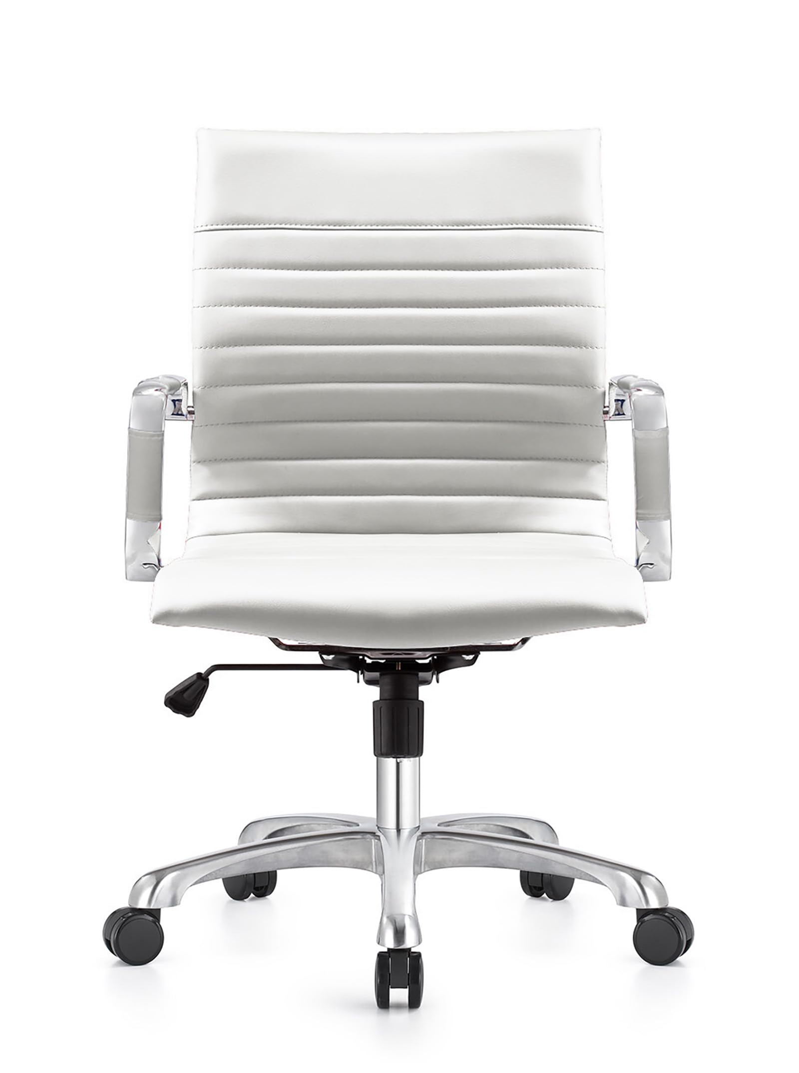 LeisureMod Harris Office Chair - Ergonomic Executive Desk Chair with Adjustable Height & Lumbar Support - White - Perfect for Home Office, Gaming & Workspace