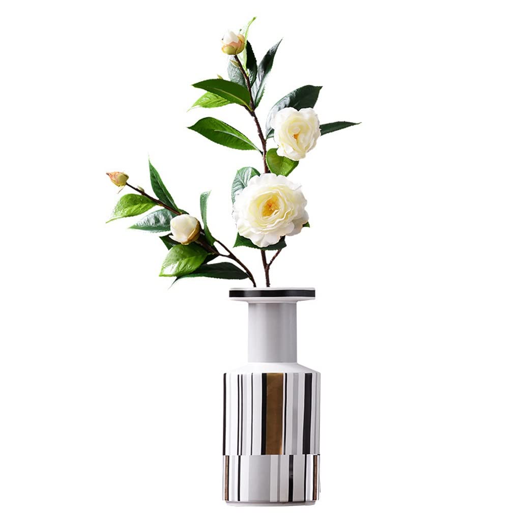 Modern Geometric Abstract Ceramic Vase - Handcrafted Home Decor for Flower Arrangements - Elegant Centerpiece for Living Room, Dining Table & Office Desk Decor - Perfect for Boho, Scandinavian & Minimalist Interior Design Styles (Color A)