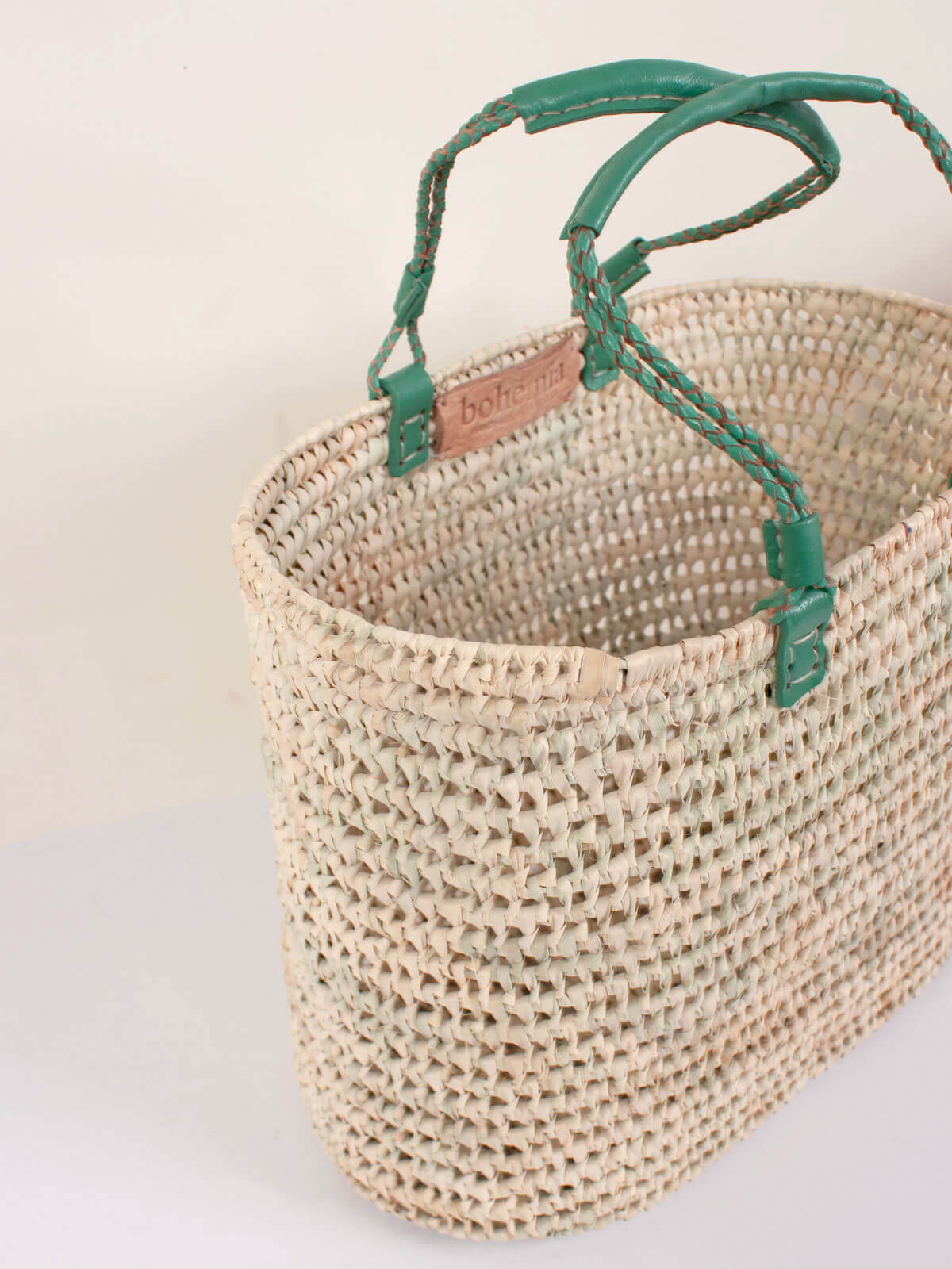 Eco-Friendly Pleated Leather Handle Basket in Sage Green - Perfect for Home Decor, Storage & Organization | Ideal for Living Room, Bedroom & Bathroom