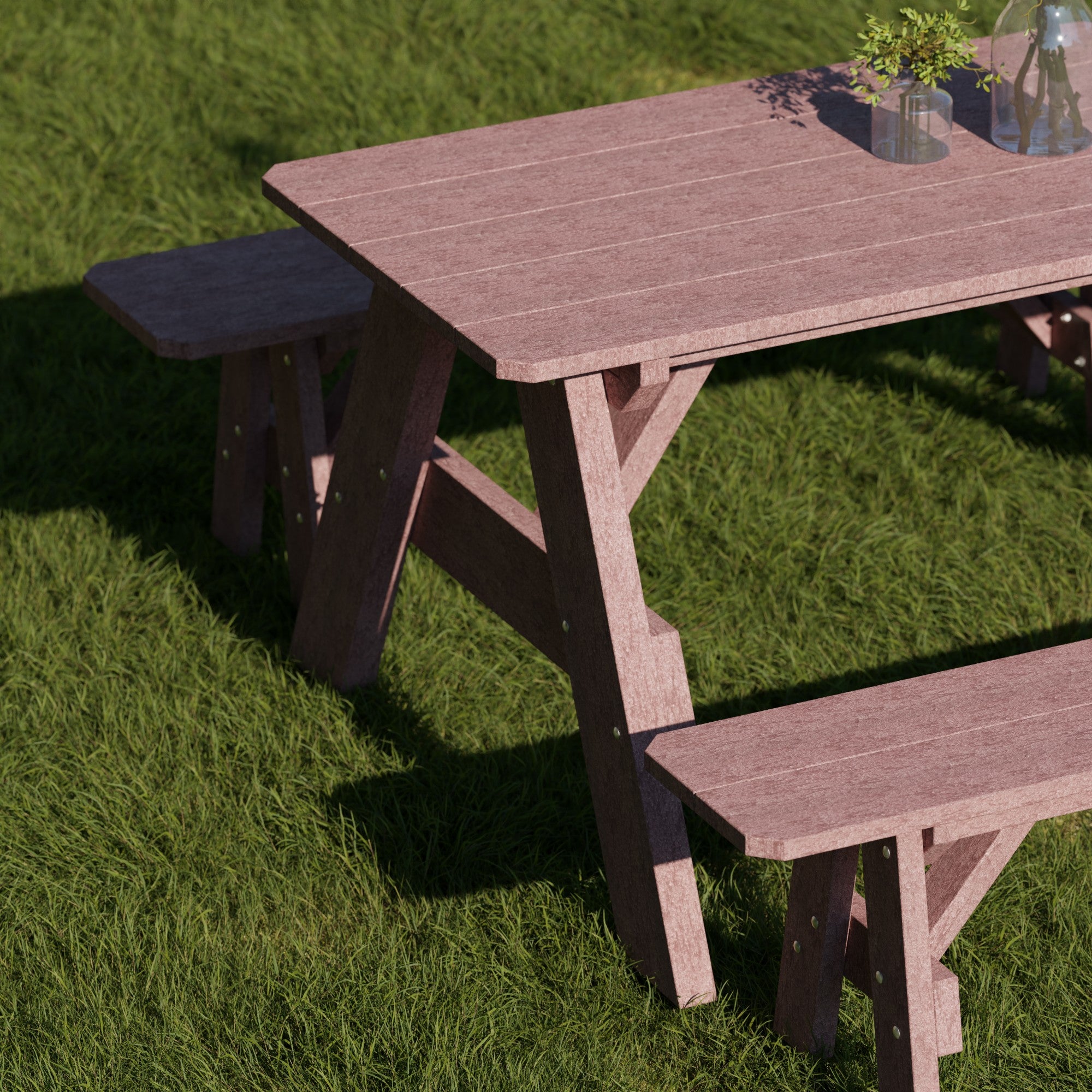 Heritage 72-Inch Outdoor Picnic Table with Detachable Benches - Perfect for Backyard BBQs, Camping & Family Gatherings