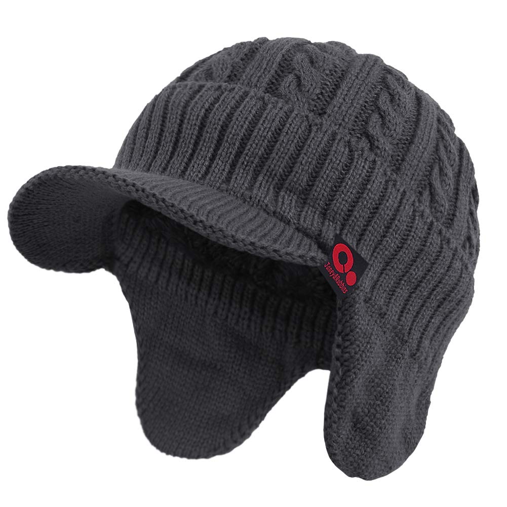 FORDALLIO Winter Ear Warmer Beanie Hat with Ear Flaps & Knitted Brim - Warm Trapper Hat for Men & Women - Perfect for Skiing, Snowboarding & Cold Weather Outdoor Activities