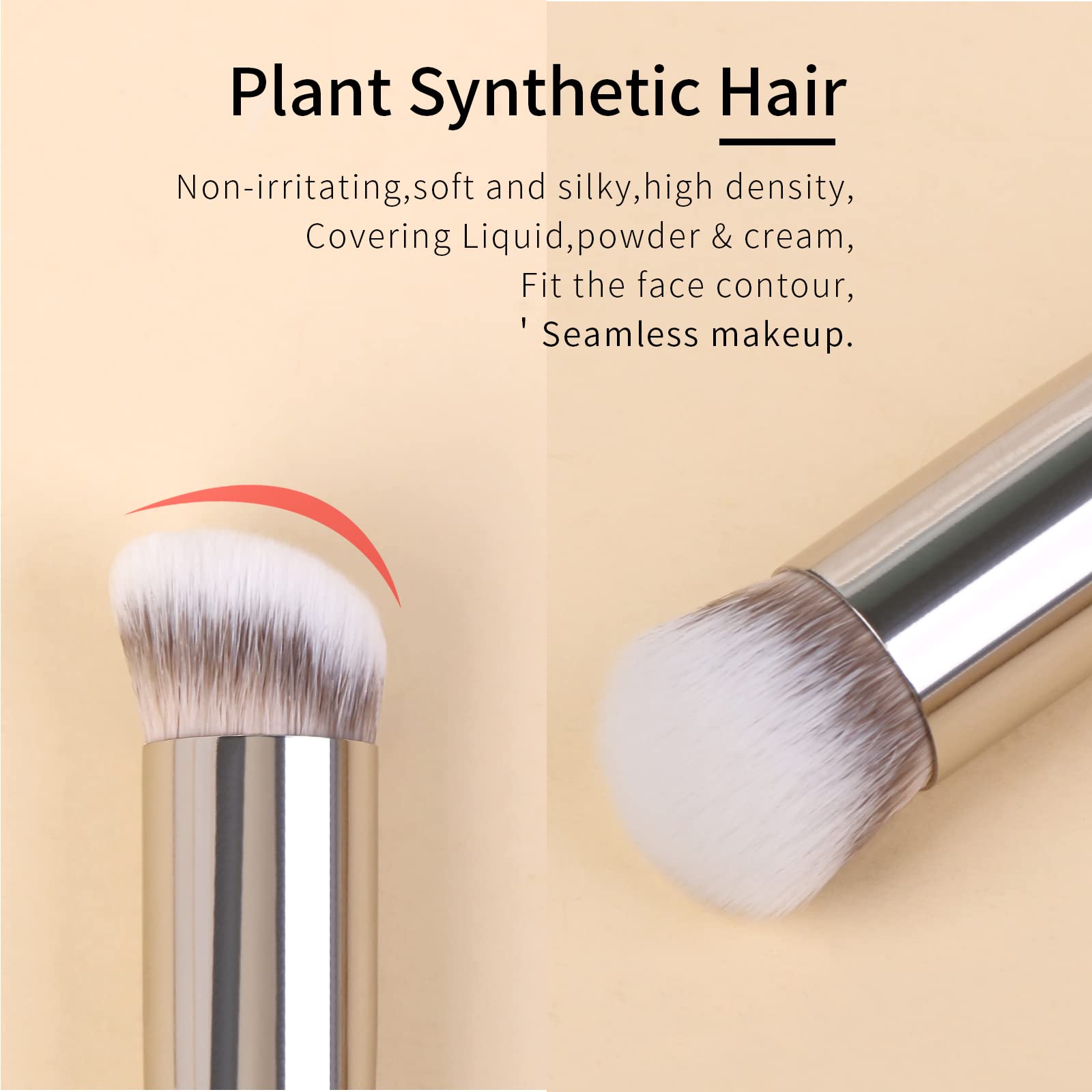 ENZO KEN Angled Concealer Brush - Professional Under Eye Concealer & Nose Contour Makeup Brush for Flawless Coverage (White, 270) - Perfect for Highlighting, Contouring and Precise Makeup Application