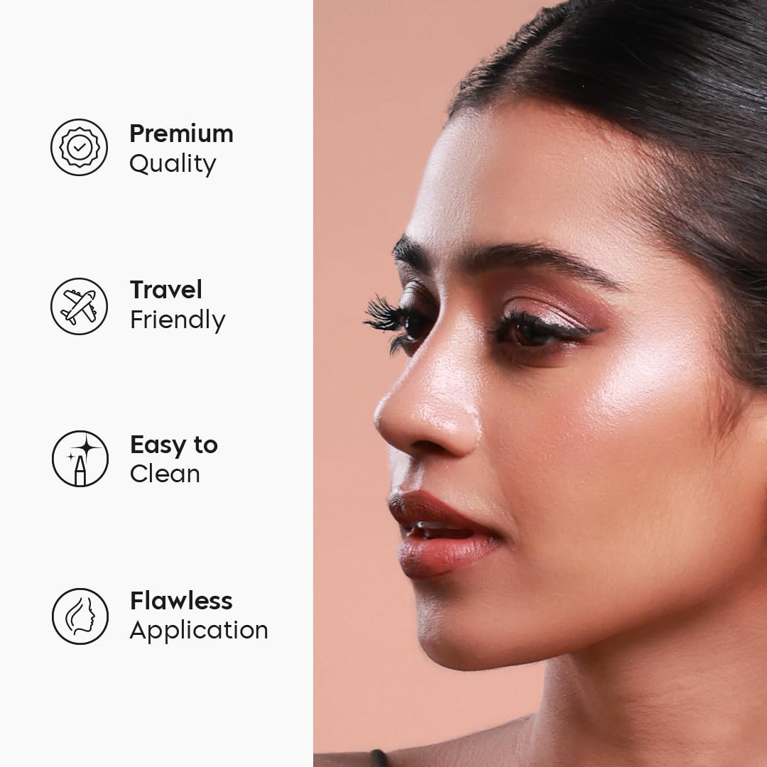 Gleva 4-in-1 Travel Makeup Brush Set - Mini Lip & Eye Shadow Brushes for Women | Perfect for On-the-Go Touchups