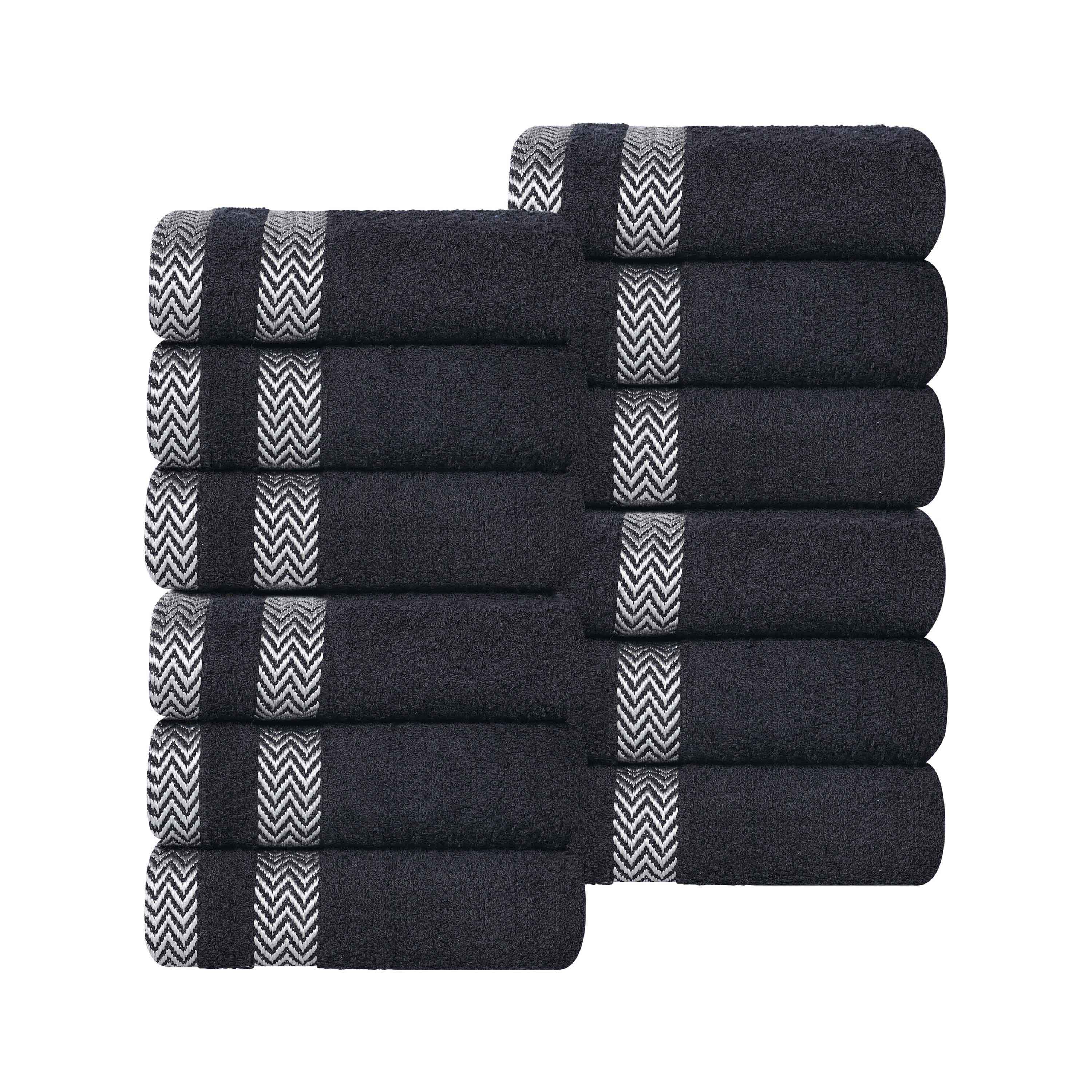 Premium 12-Pack Medium Weight Cotton Face Towels & Washcloths – Soft, Absorbent for Skincare, Makeup Removal, and Bathing