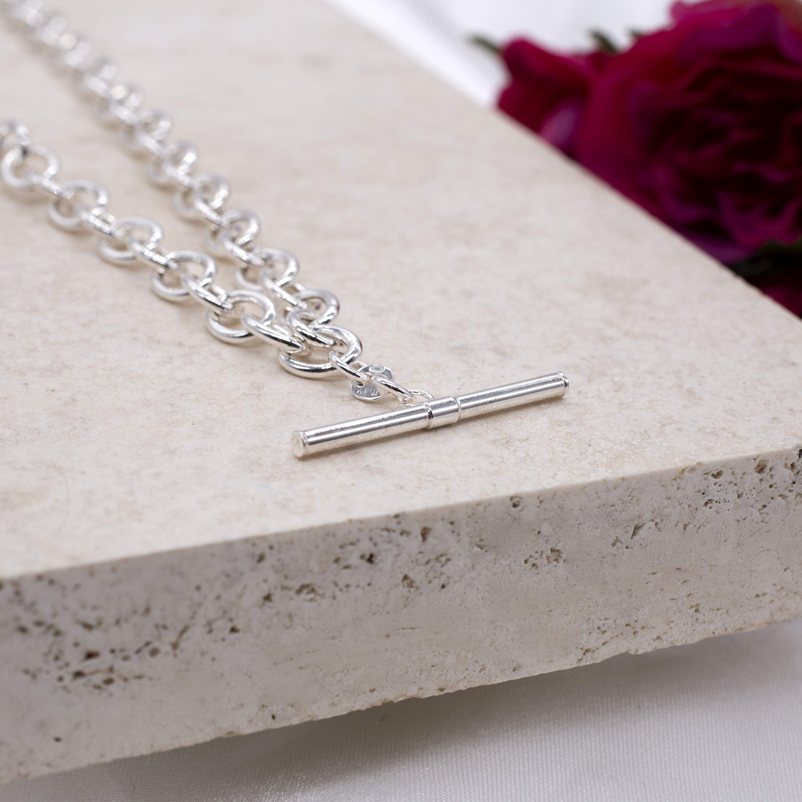 Sterling Silver T-Bar Belcher Chain for Women - Elegant Tuscany Silver Jewelry - Perfect for Layering, Gifts & Everyday Wear