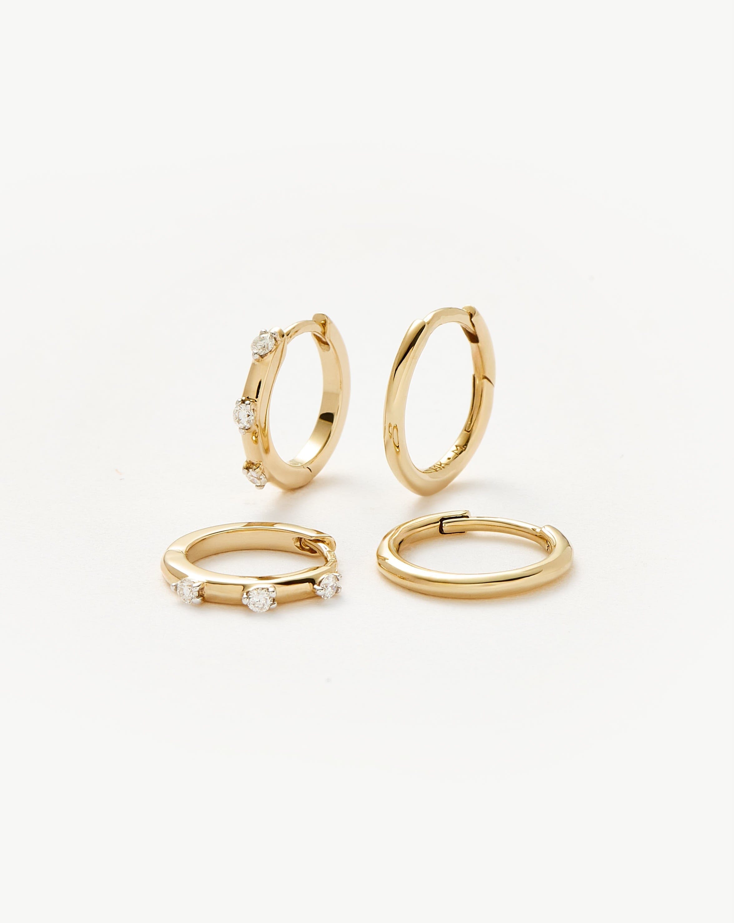 Stylish Gold Hoop Earrings for Women - 14K Gold Plated Dainty Hoops Set - Perfect for Everyday Wear, Parties & Gifts