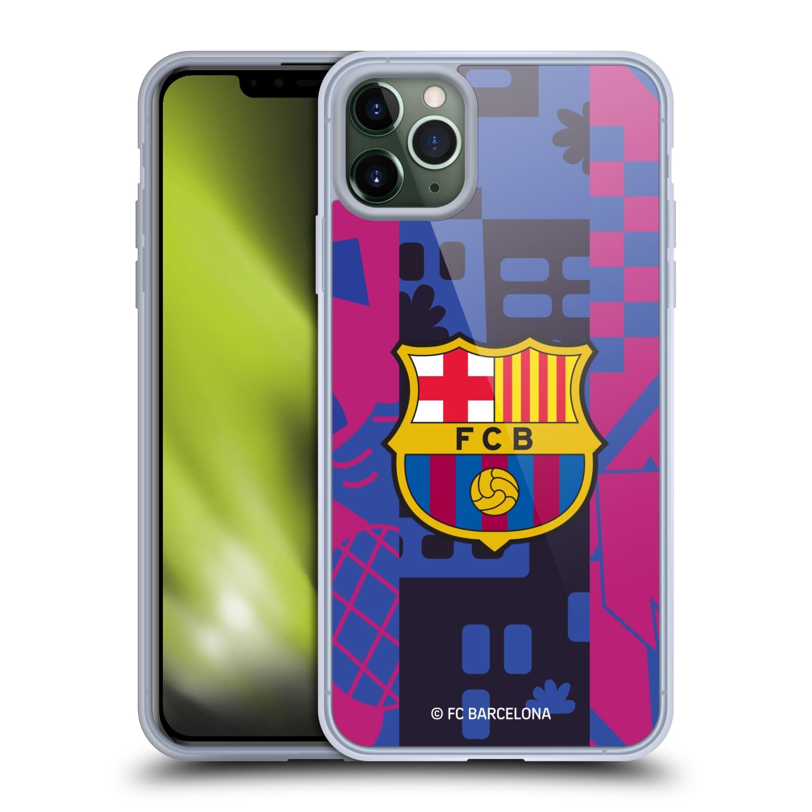 Head Case Designs FC Barcelona Third 2021/22 Crest iPhone 11 Pro Max Case - Durable Soft Gel Cover for Soccer Fans & Travel Protection