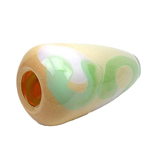 European Art Glass Capri Vase - Handmade Soft Yellow, Moss Green & Opal Glass Vase for Home Decor, Wedding Centerpiece, Table Decorations